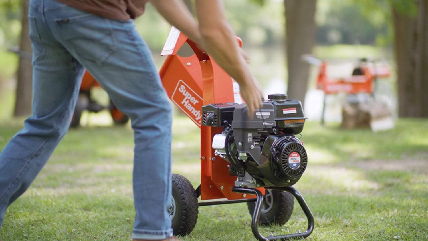 Eco-Friendly Yard Cleanup using a Gas Wood Chipper for Mulch