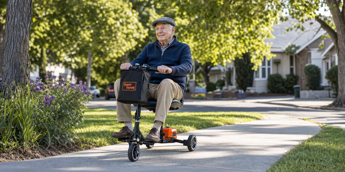 SuperHandy Passport Mobility Scooter for Adults - Foldable, 3 Wheel, Airline Travel Friendly - 6.5 Mile Range, 48V 2Ah Li-Ion Swappable Battery System (1 Li-Ion Battery)