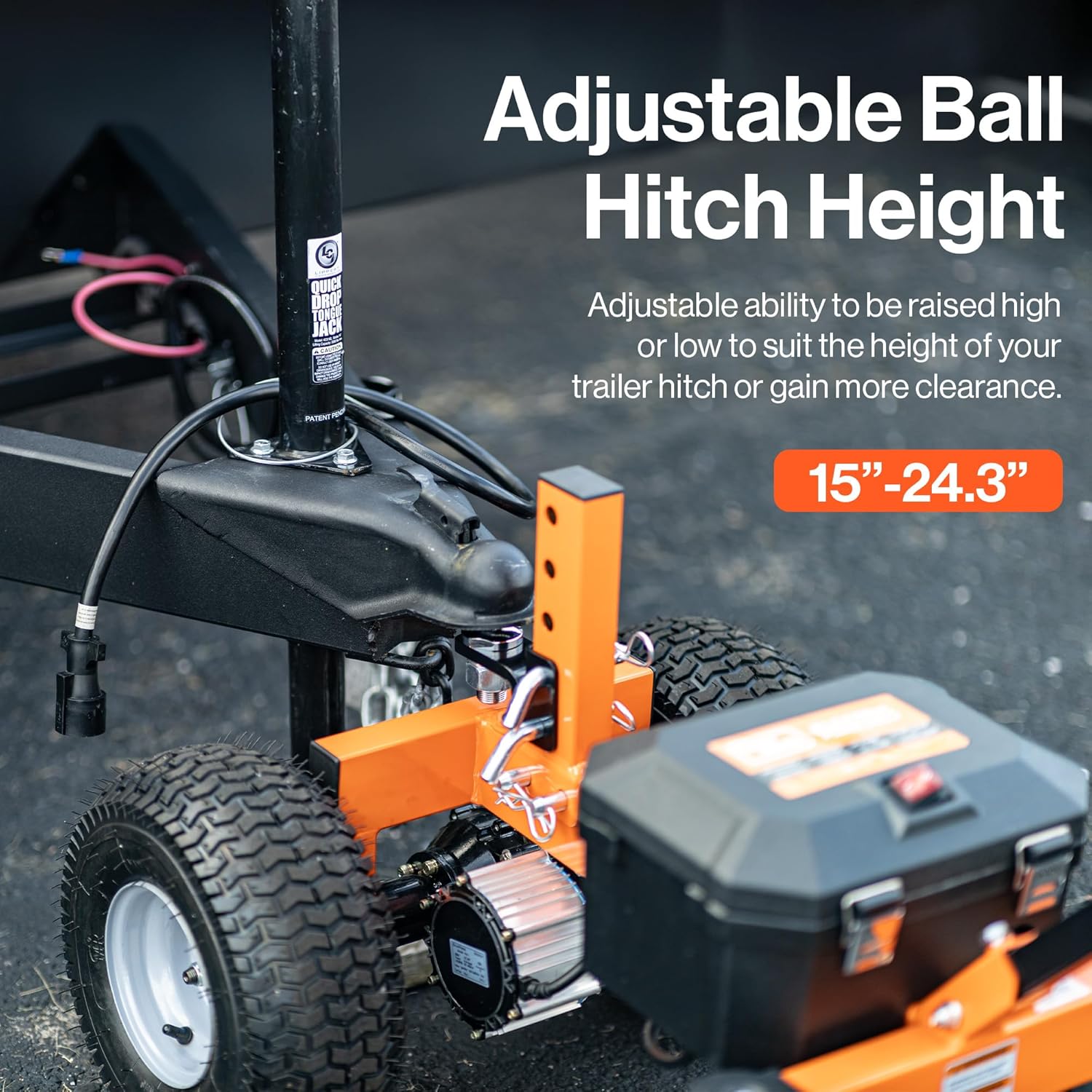 SuperHandy 2800 lbs Electric Trailer Dolly 24V Motor, Adjustable Ball Mount, Heavy-Duty Hauling (New Frame)
