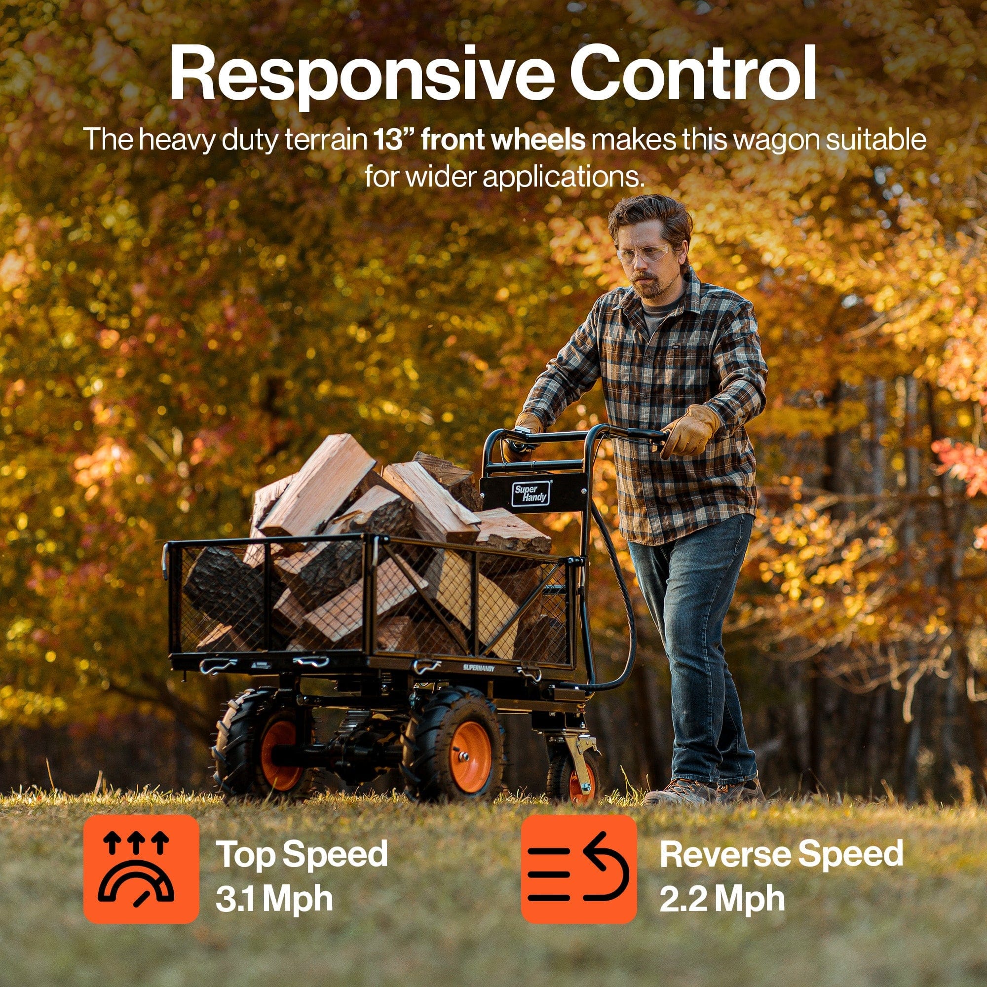 SuperHandy 48V AGM Electric Utility Cart Heavy-Duty Power Wagon, 660 lbs Load Capacity