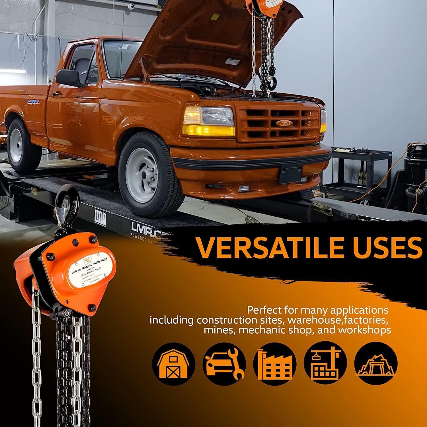 SuperHandy Chain Hoist - 1/2 Ton Capacity