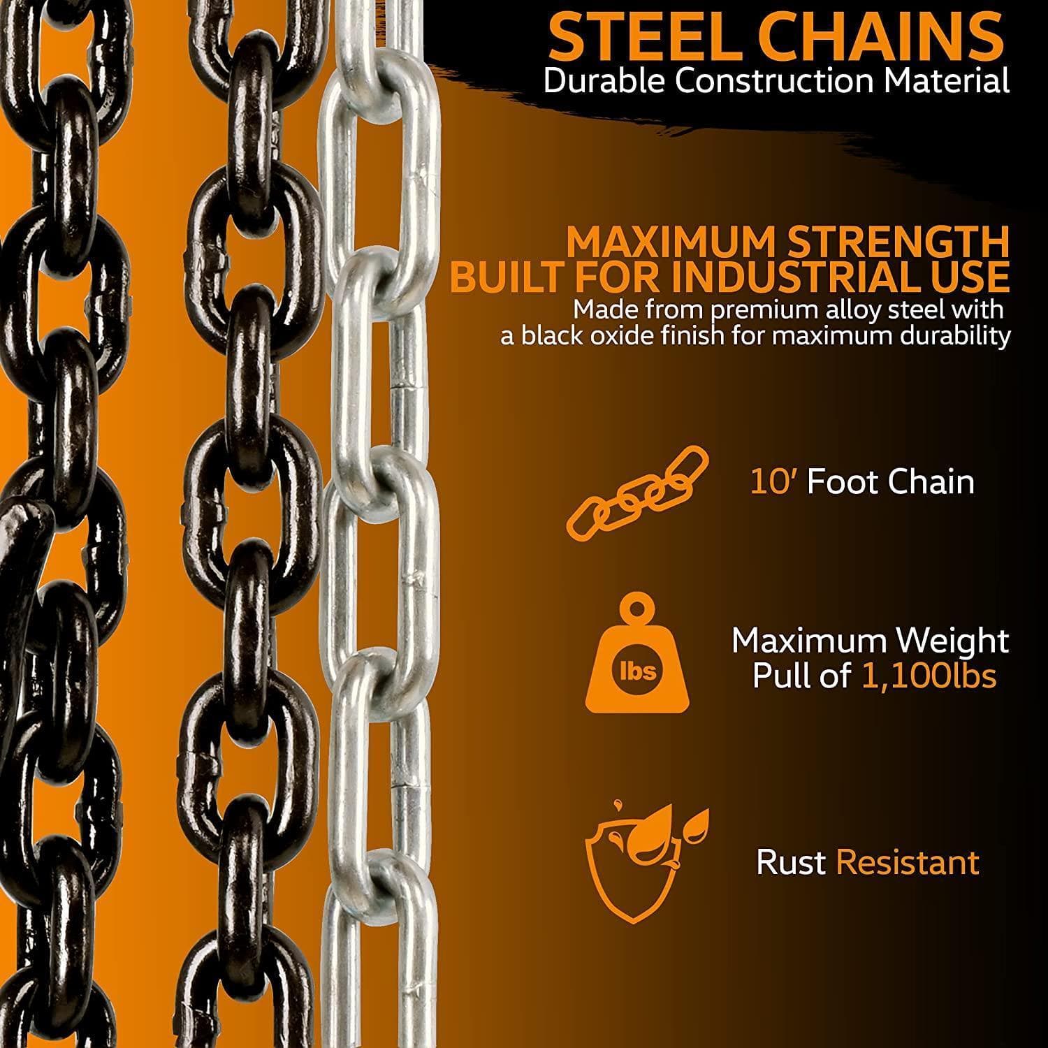 SuperHandy Chain Hoist - 1/2 Ton Capacity