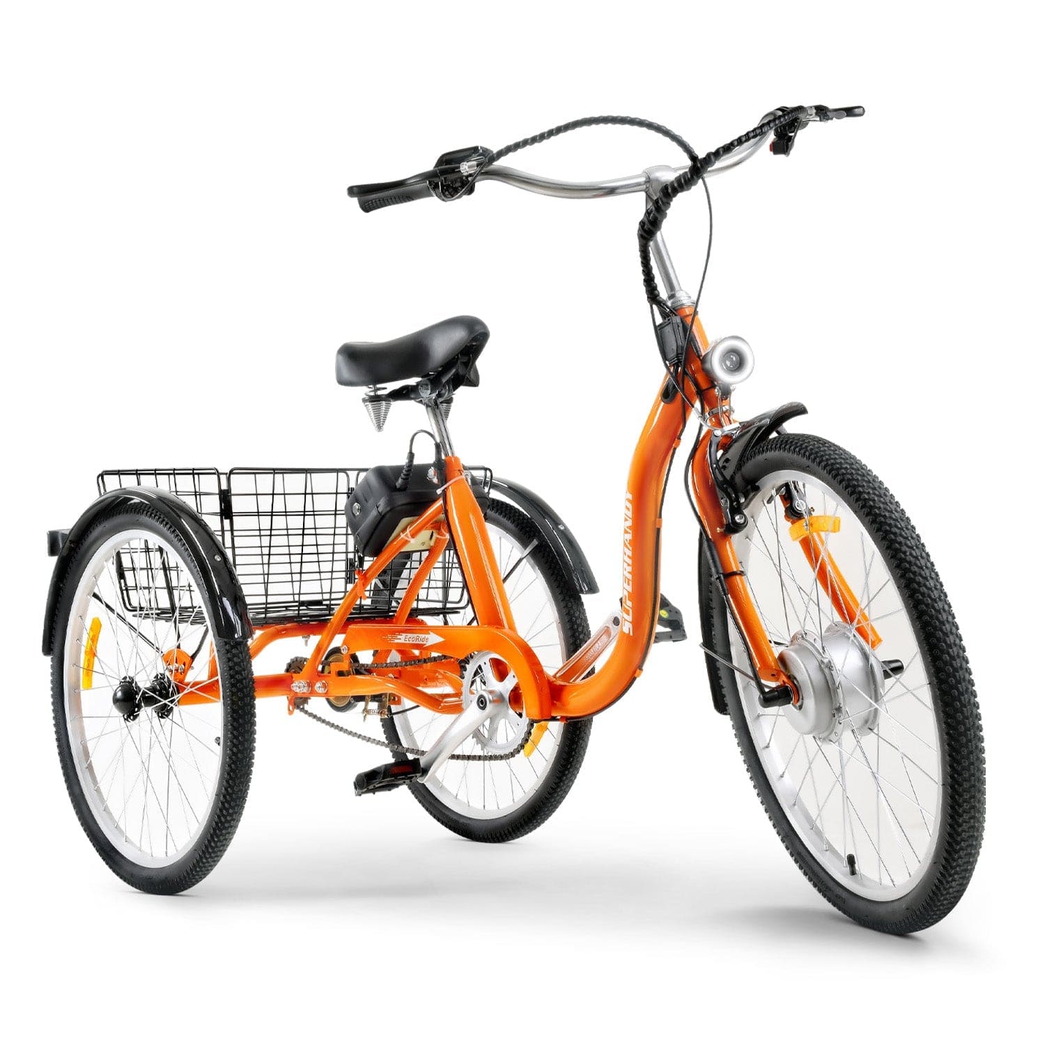 SuperHandy EcoRide Electric Tricycle + Bike Lock and Tire Pump Kit