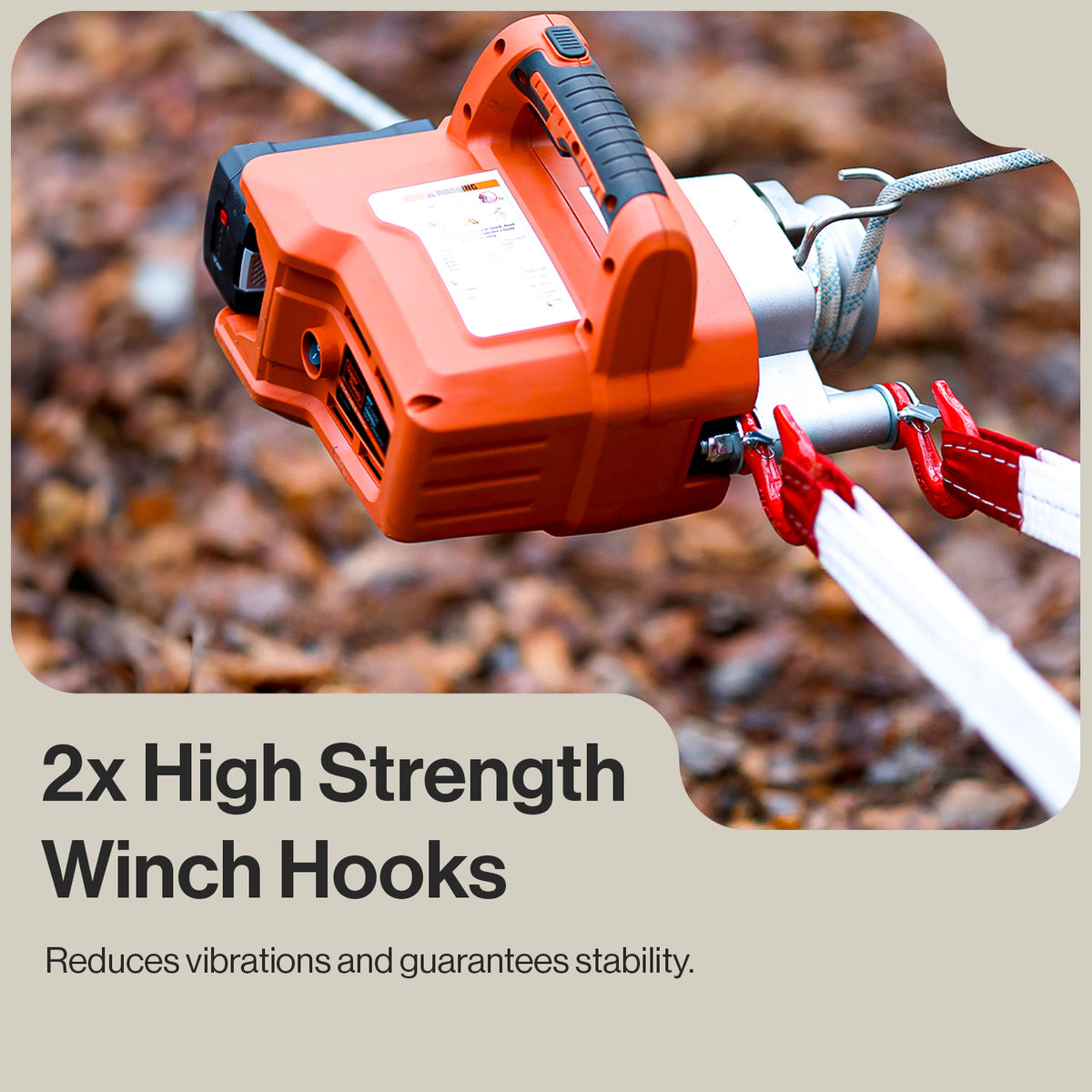 SuperHandy Electric Capstan Winch - 48V 2Ah Battery, Low-Stretch Rope