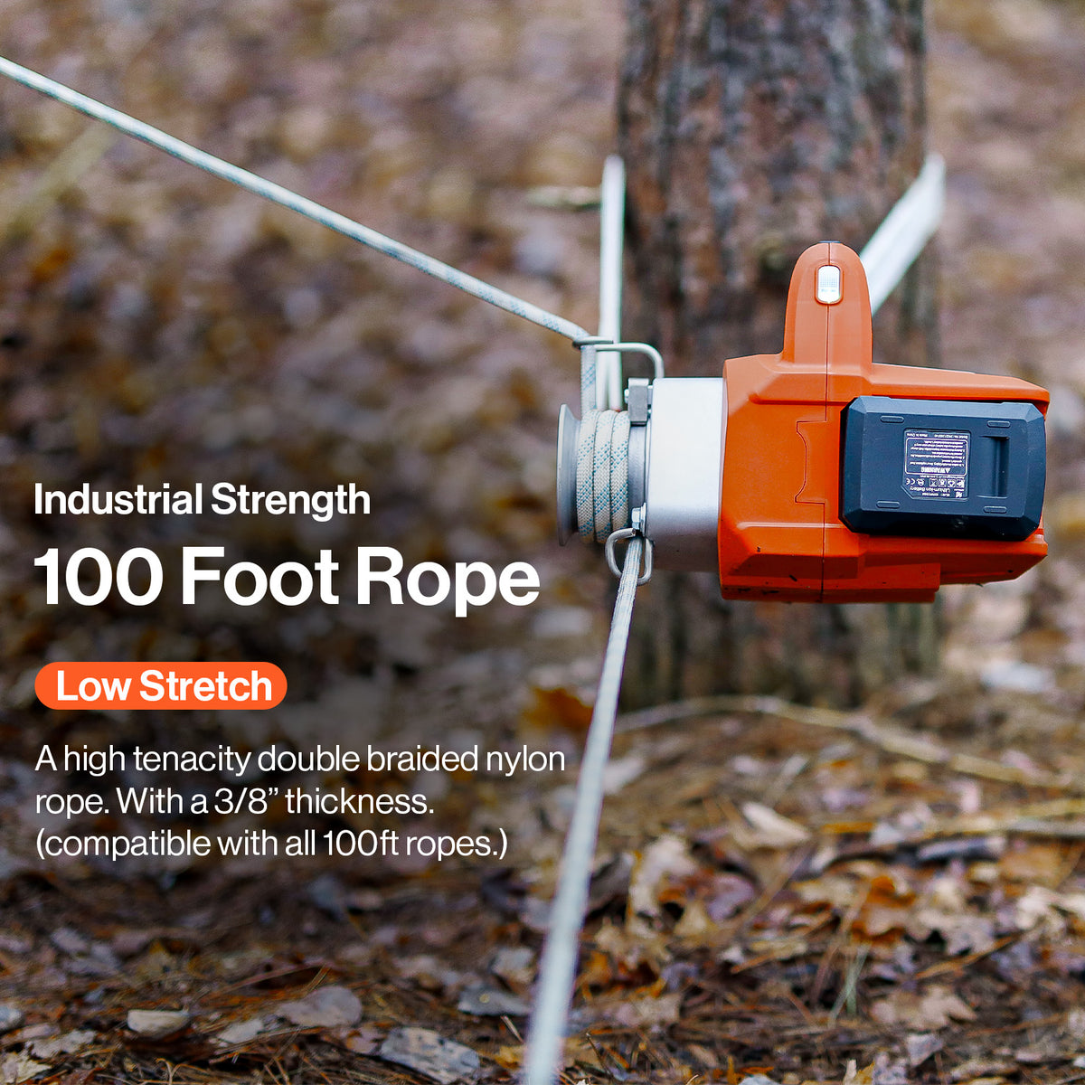 SuperHandy Electric Capstan Winch - 48V 2Ah Battery, Low-Stretch Rope