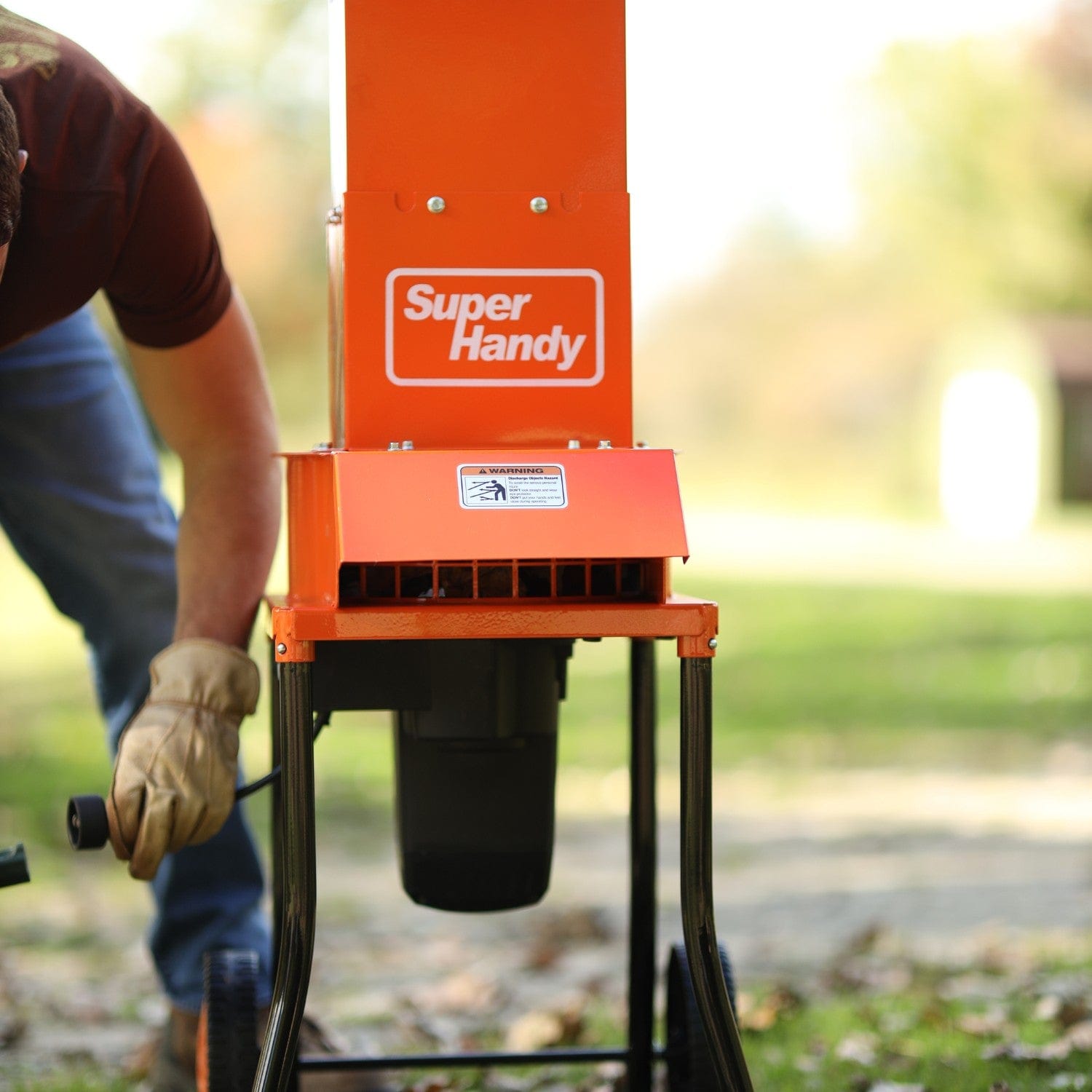 SuperHandy Electric Leaf Mulcher - 120V Corded, 11" Heavy Duty Blades, Steel Housing Body