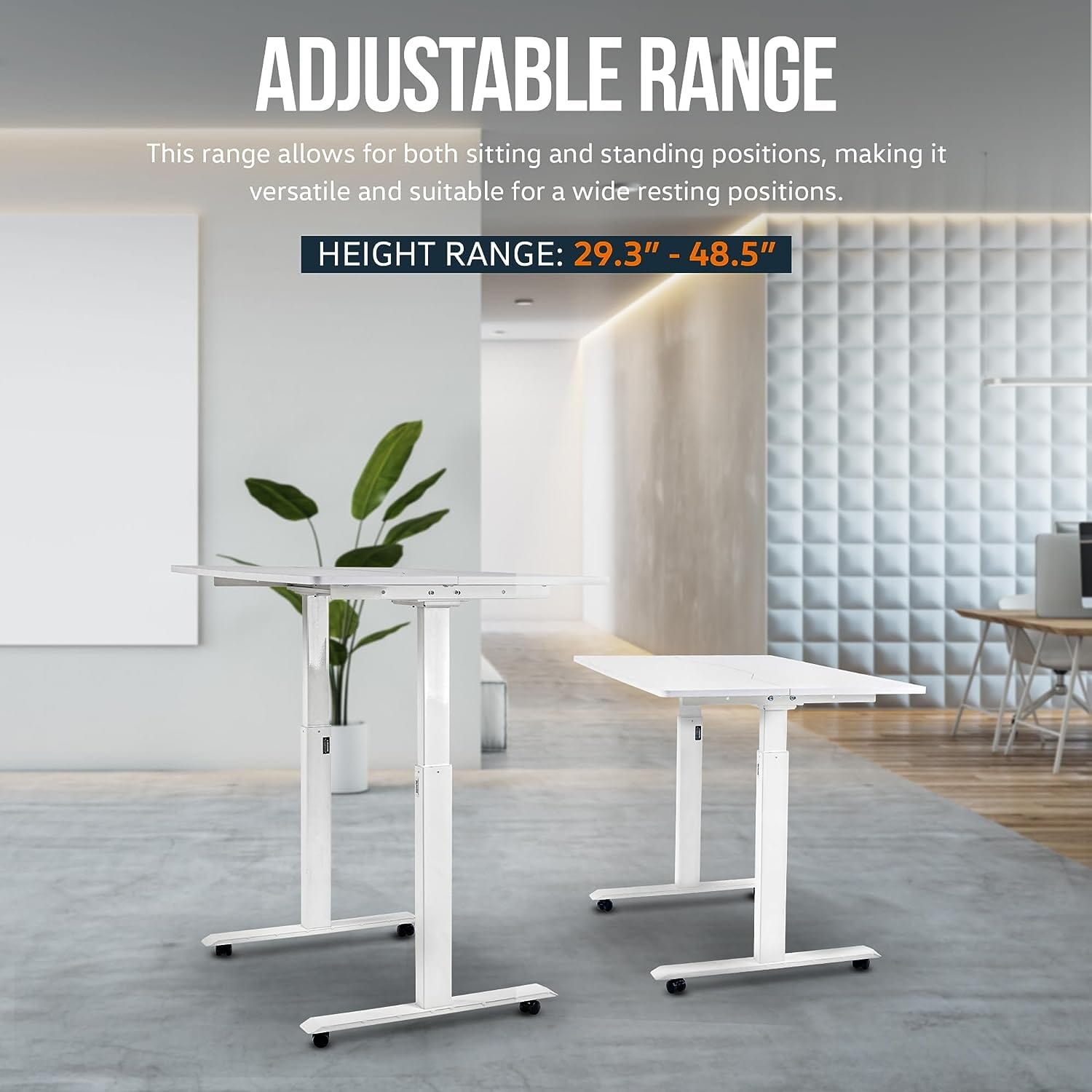 SuperHandy Electric Standing Desk - 48"x30" Pristine White