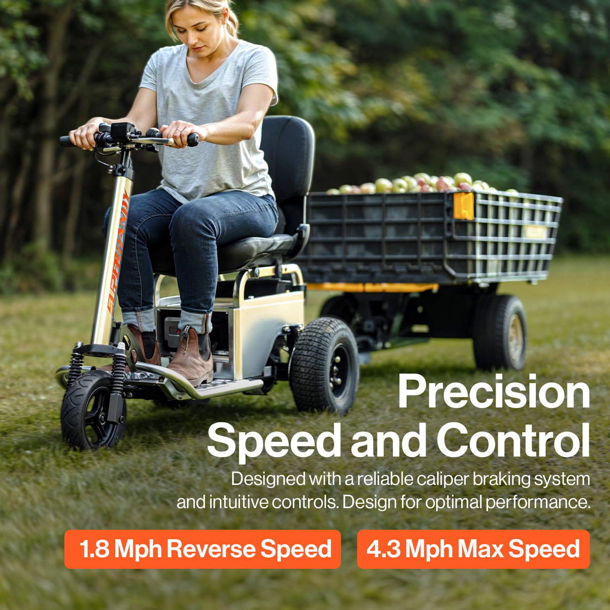 SuperHandy Electric Utility Tugger Ride-On Cart - 24V 9Ah Battery, 2600lbs Towing Capacity