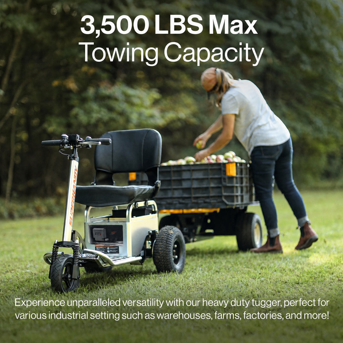SuperHandy Electric Utility Tugger Ride-On Cart - 24V 9Ah Battery, 2600lbs Towing Capacity