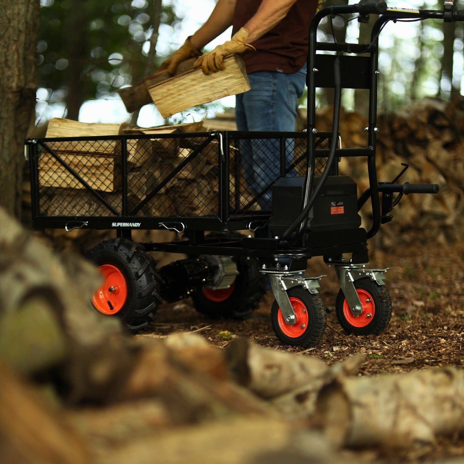 SuperHandy Electric Utility Wagon Pro - 48V 2Ah Battery, 660Lb Max Weight