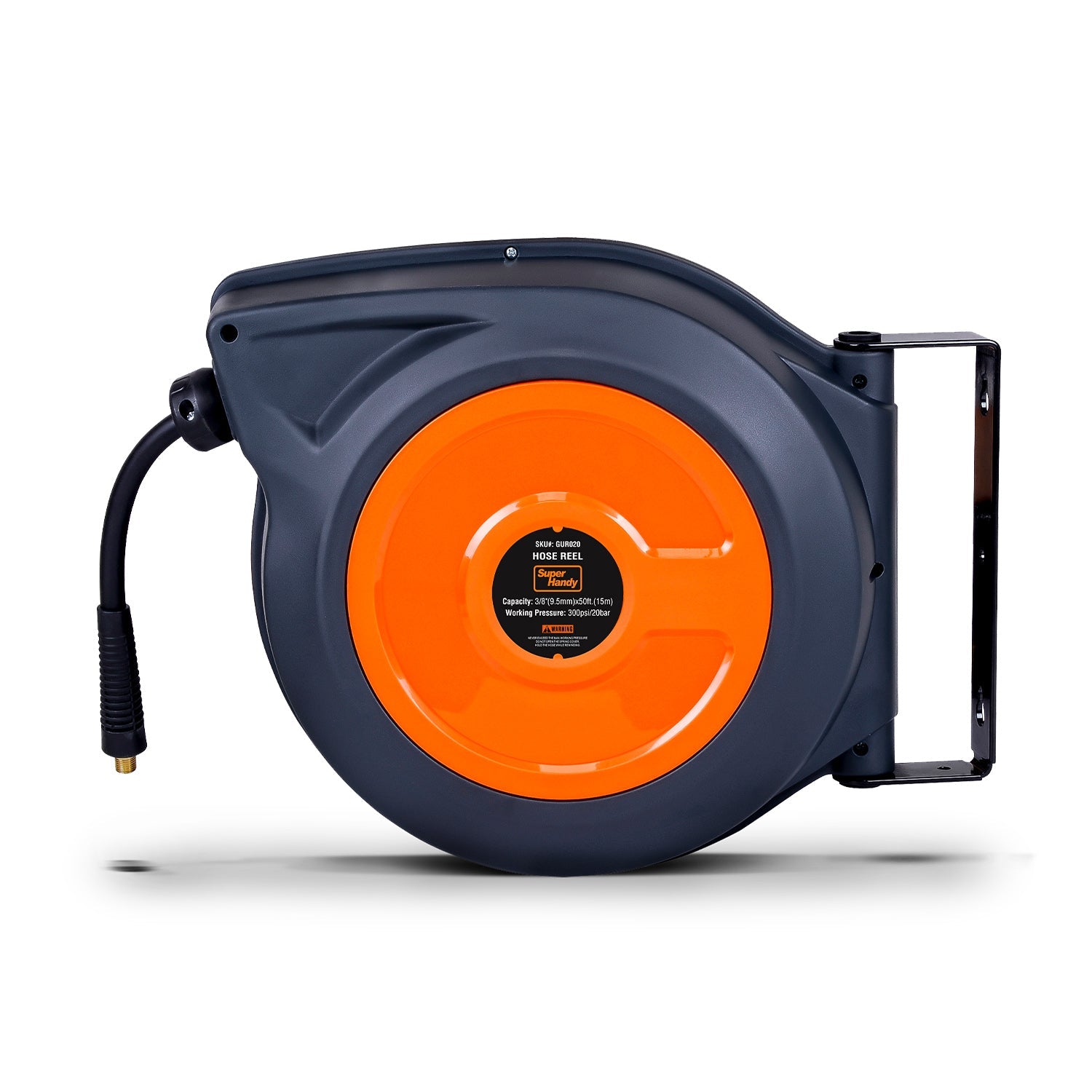 SuperHandy Enclosed Air Hose Reel - 50' Ft Hose Length, Retractable & Mountable