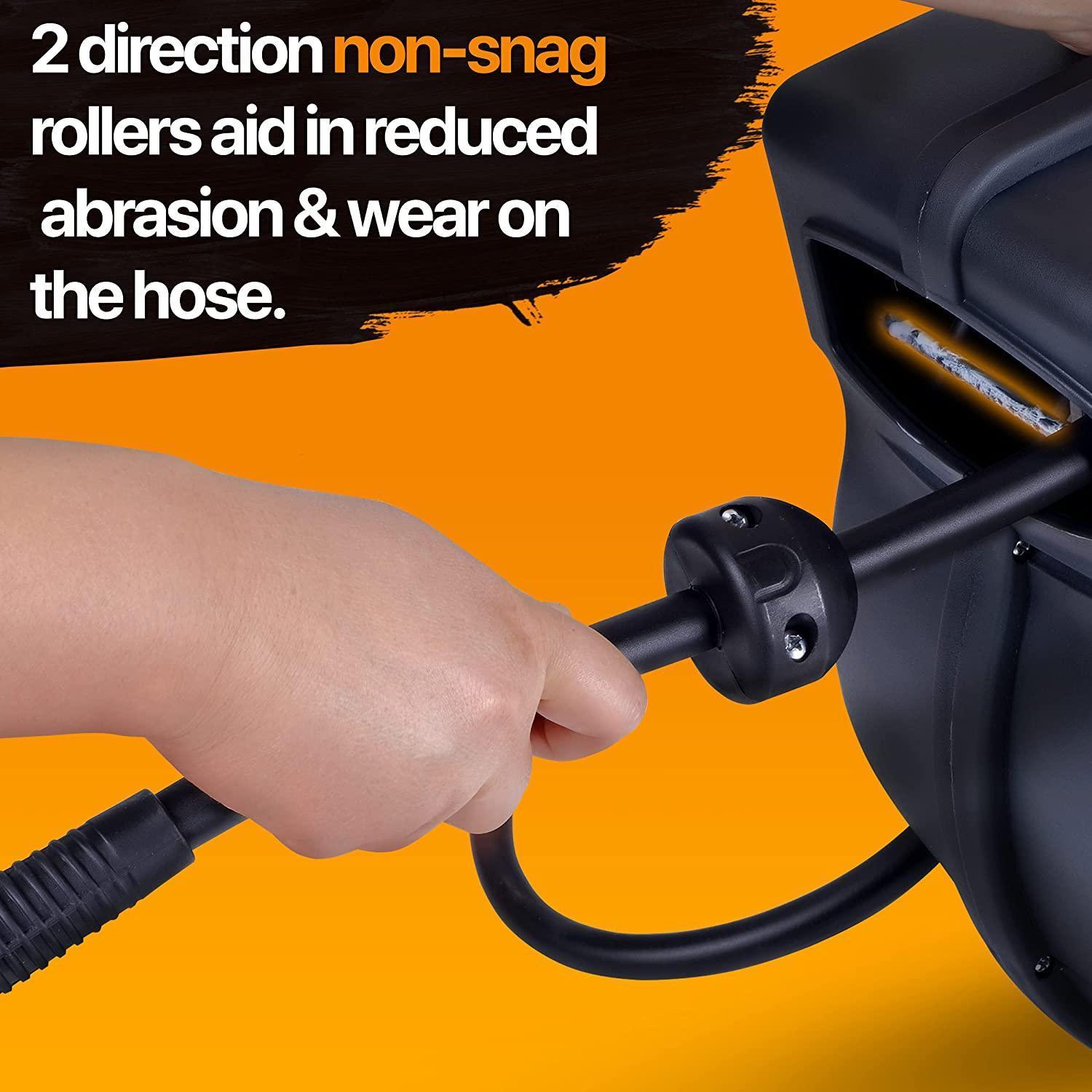 SuperHandy Enclosed Air Hose Reel - 50' Ft Hose Length, Retractable & Mountable