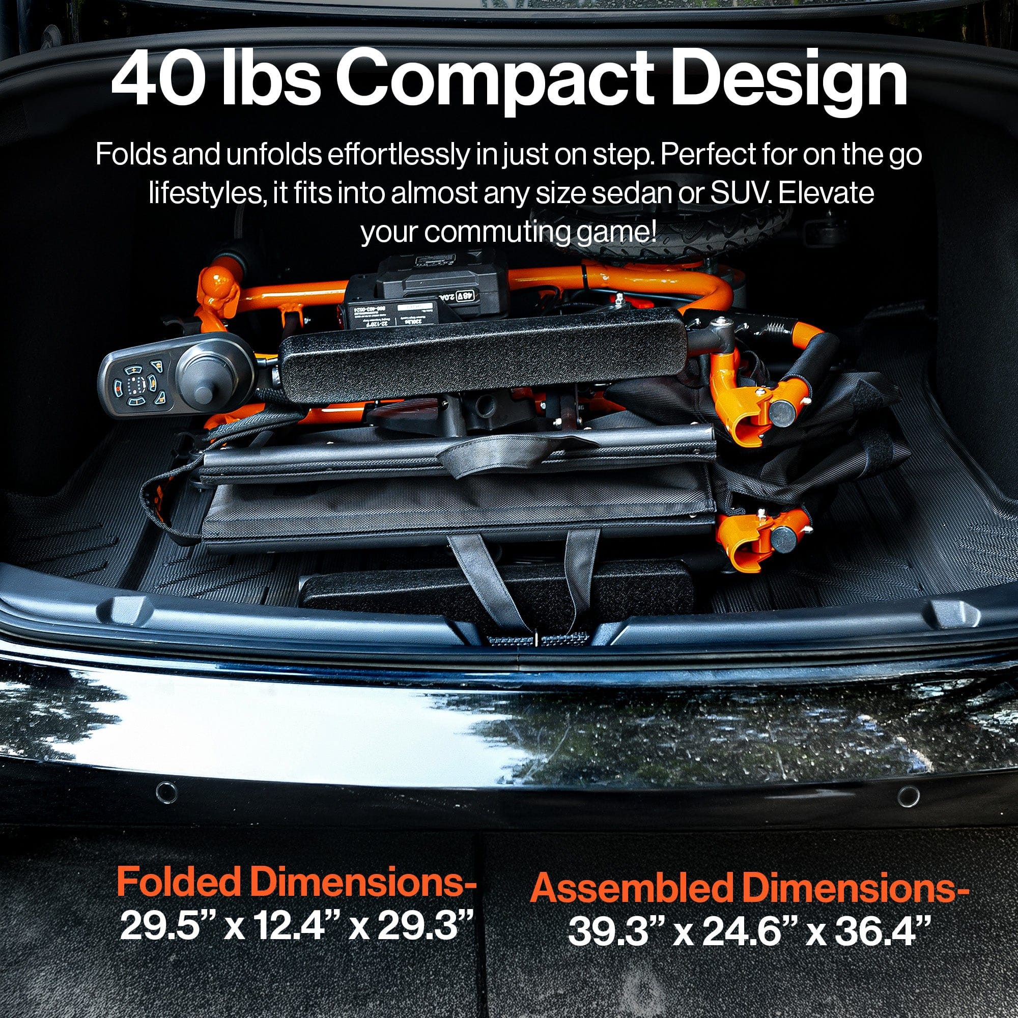 SuperHandy GoRide 2 Electric Wheelchair - 48V 2Ah Battery, 300Lbs Max Weight