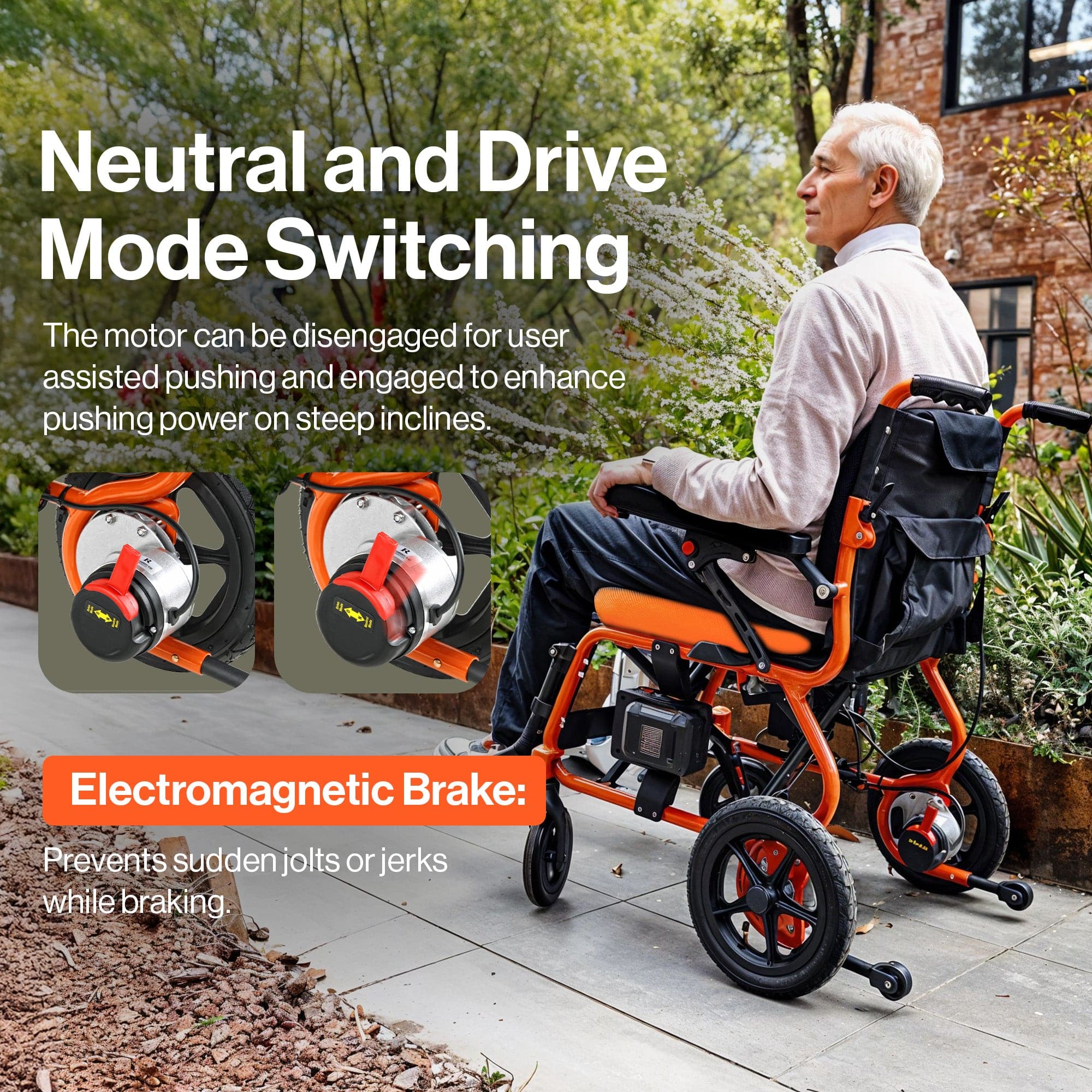 SuperHandy GoRide 2 Electric Wheelchair - 48V 2Ah Battery, 300Lbs Max Weight
