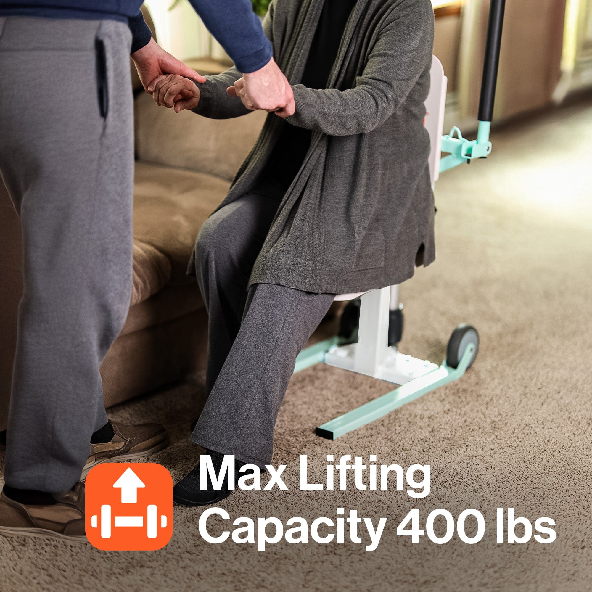 SuperHandy GoRise FC - Electric Floor to Chair Lift Assistance - Seat Transfer, 400Lbs Weight Limit