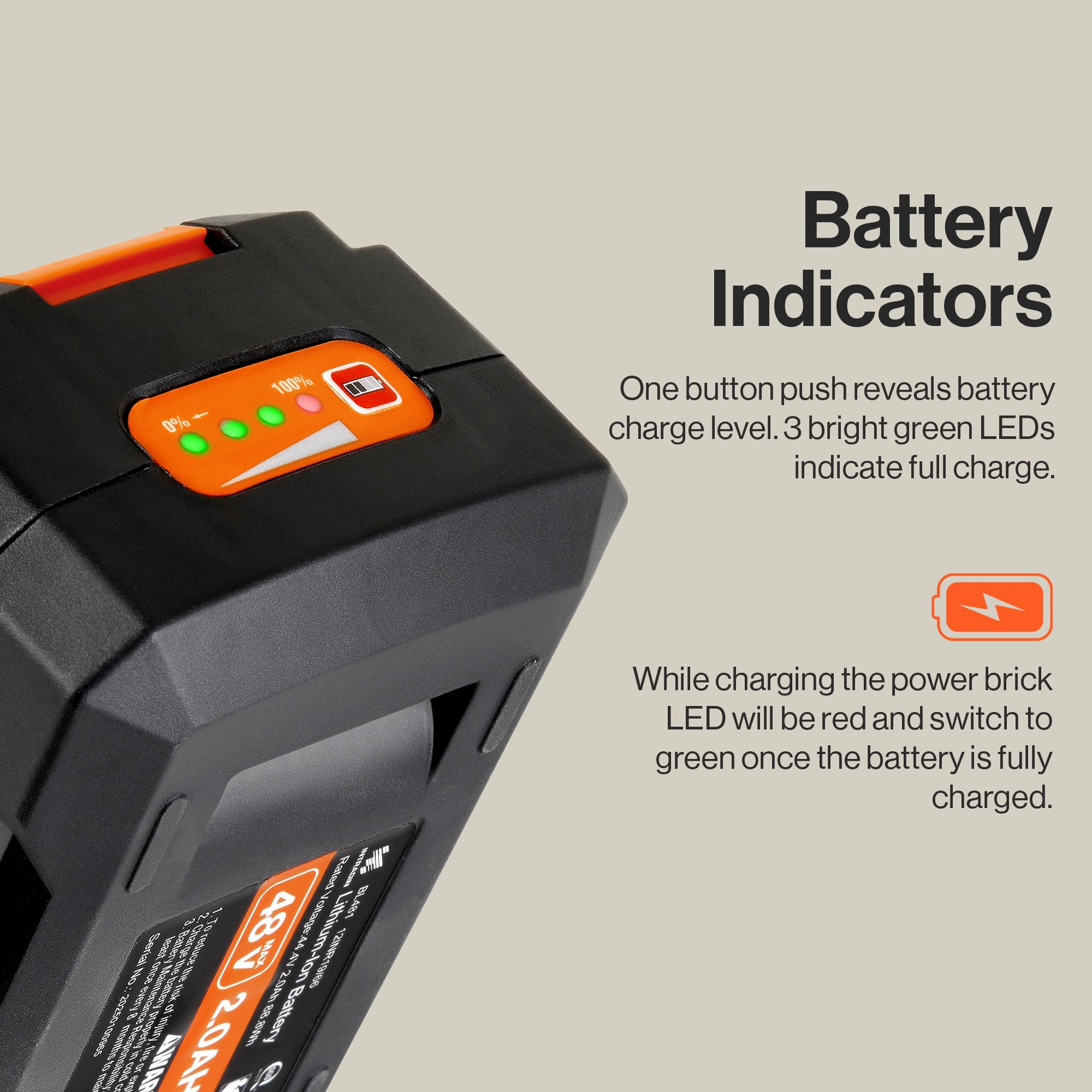 SuperHandy - Outdoor Tools & Mobility SuperHandy 48V 2Ah Battery with Charger , Fast Charging, Impact-Resistant Case – Compatible with Mobility Scooters, Augers, and More