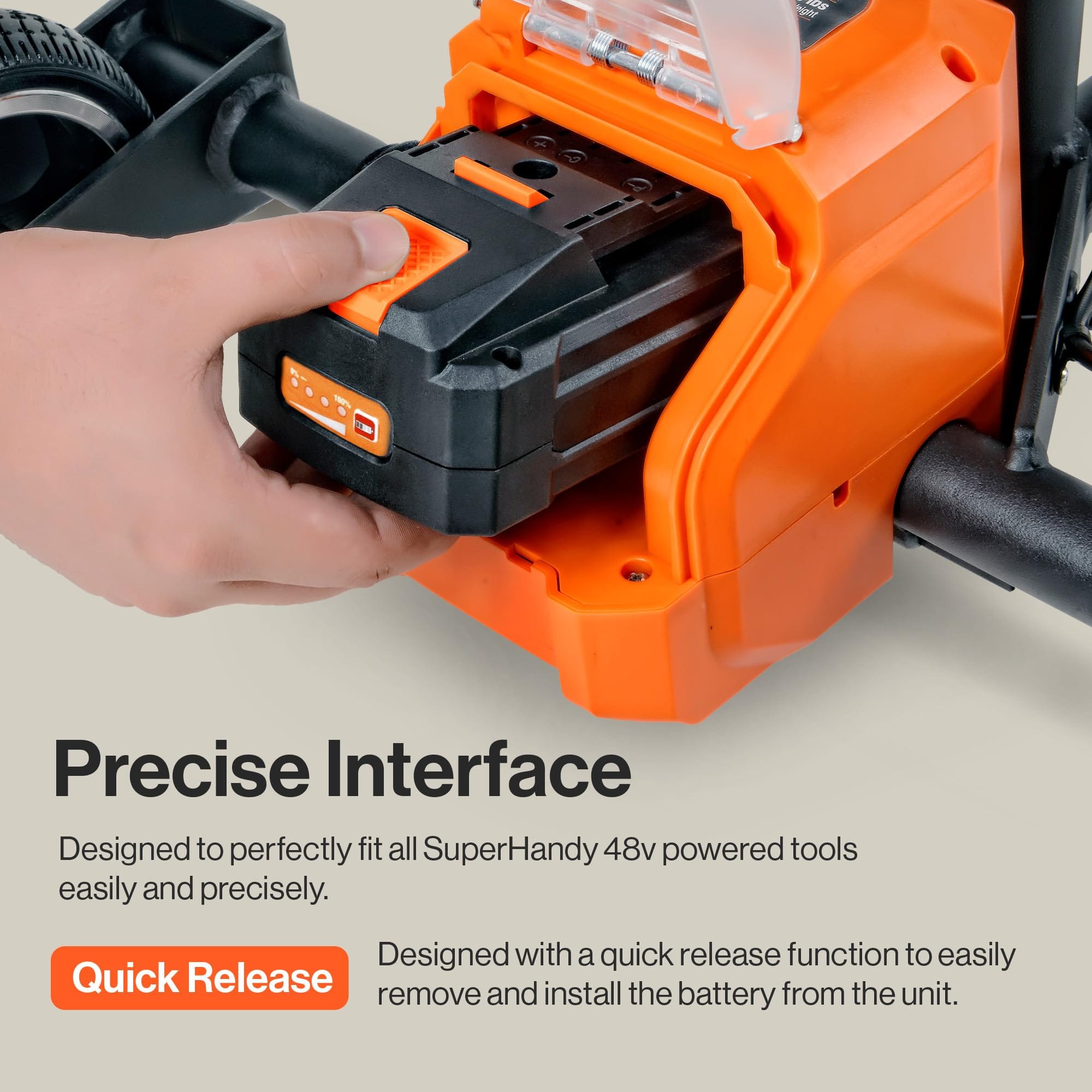 SuperHandy - Outdoor Tools & Mobility SuperHandy 48V 2Ah Battery with Charger , Fast Charging, Impact-Resistant Case – Compatible with Mobility Scooters, Augers, and More