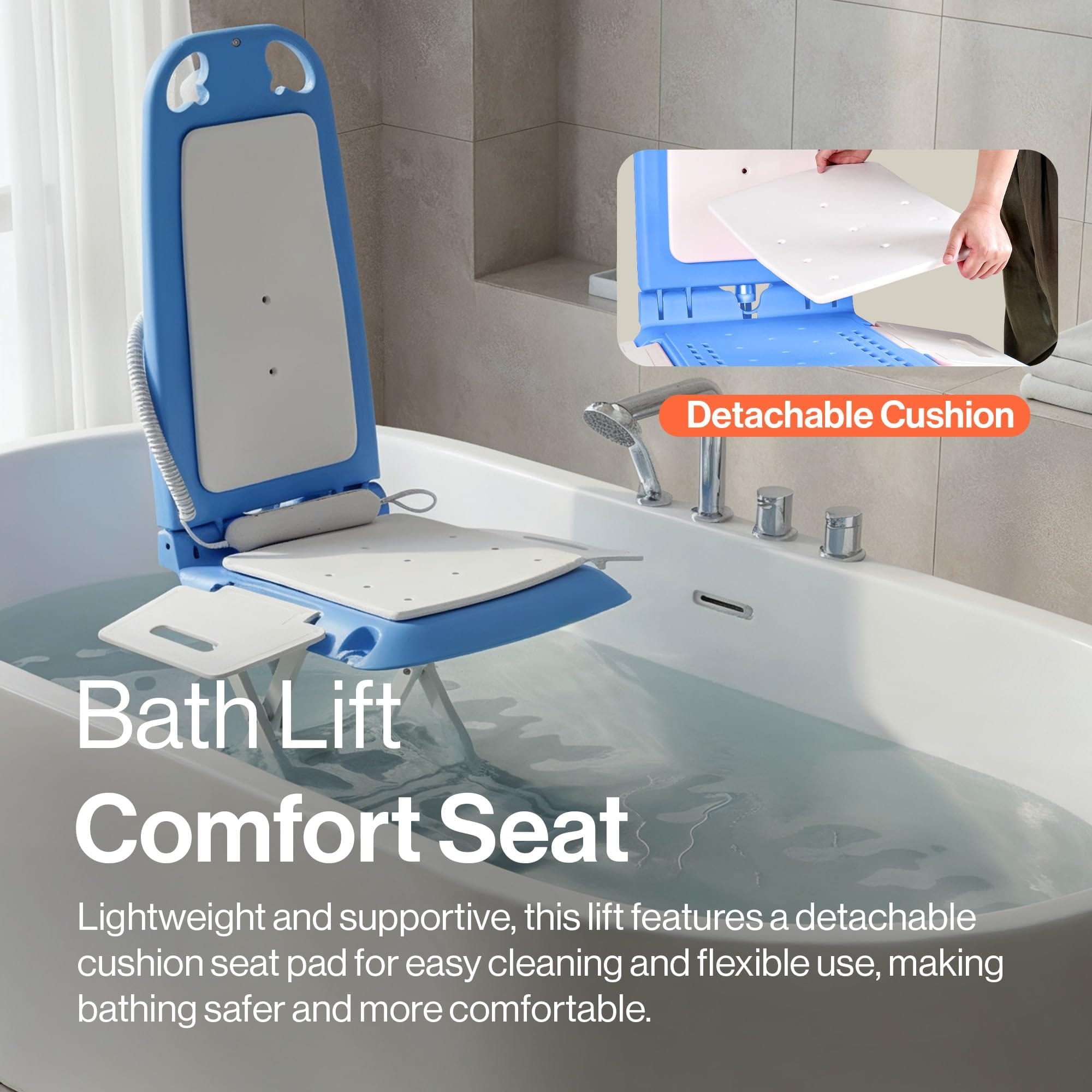SuperHandy - Outdoor Tools & Mobility SuperHandy Portable Floor & Bath Liftwith Removable Panels (Spa Blue) – 330 lb Capacity