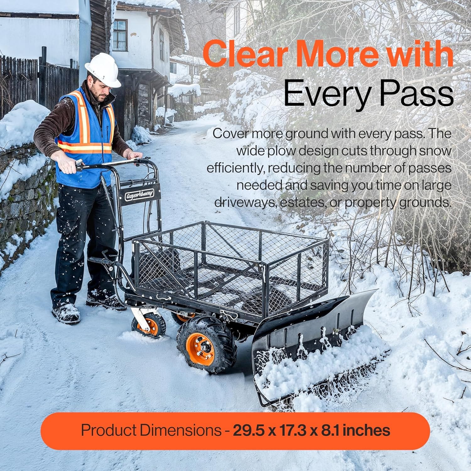SuperHandy - Outdoor Tools & Mobility SuperHandy Snow Plow Blade Attachment – Compatible with Electric Utility Carts GUO095 GUO122