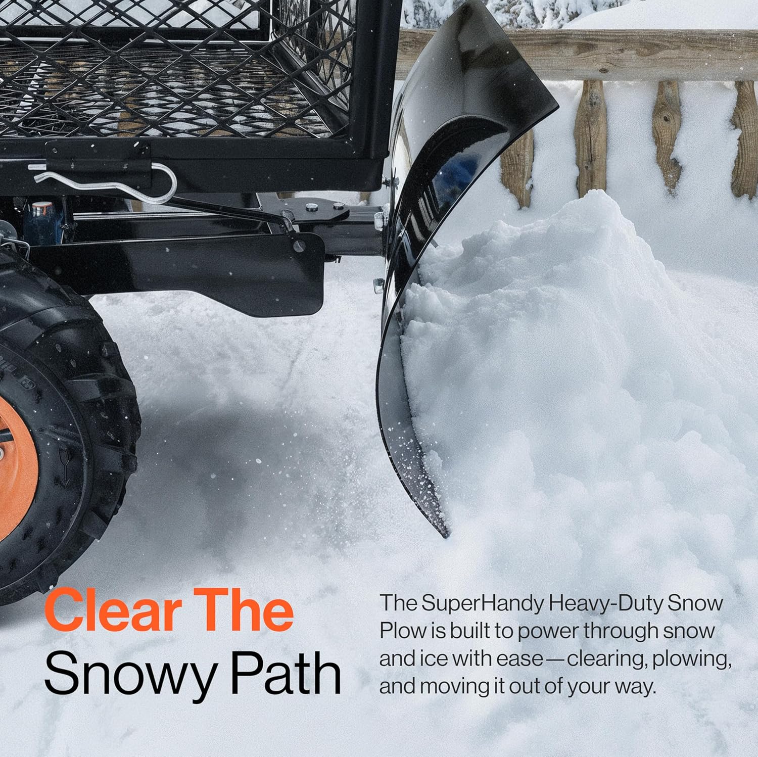 SuperHandy - Outdoor Tools & Mobility SuperHandy Snow Plow Blade Attachment – Compatible with Electric Utility Carts GUO095 GUO122