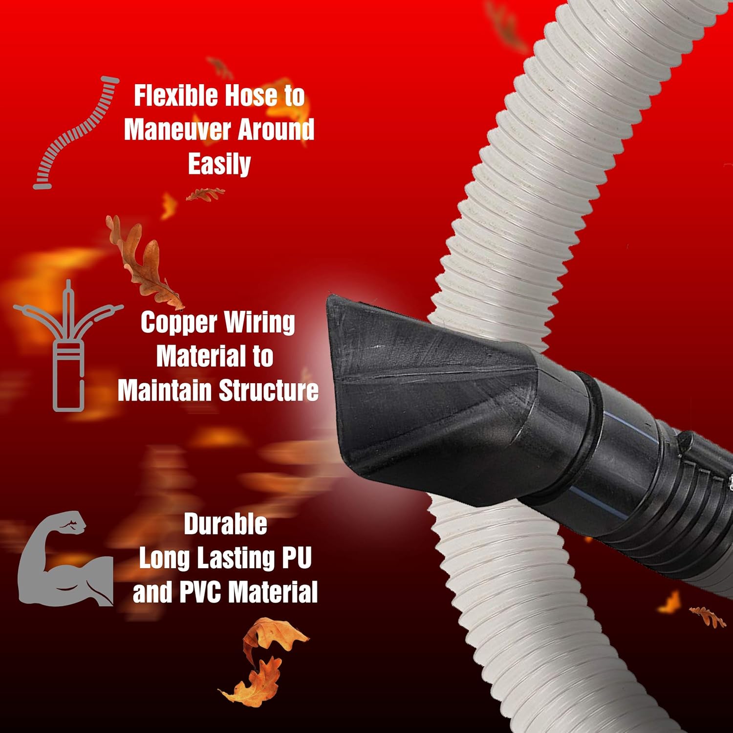 SuperHandy - Outdoor Tools & Mobility Wood Chipper Shredder Mulcher Leaf Vacuum Kit 4 Inch x 10 Foot Heavy Duty Accessory for GUO019 Wood Chipper (Chipper NOT Included)