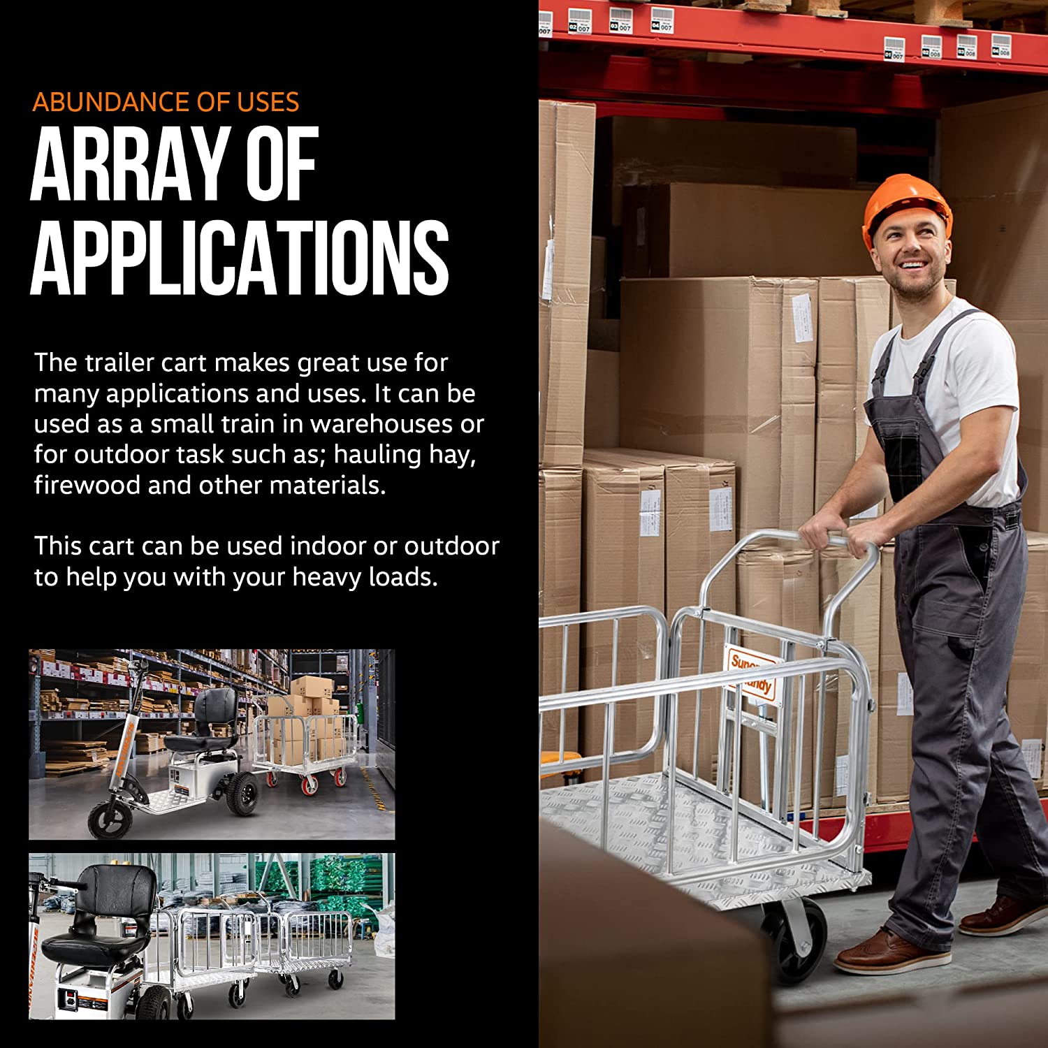 SuperHandy Platform Truck & Trailer - 1200Lb Capacity, Connects Directly to Utility Tugger