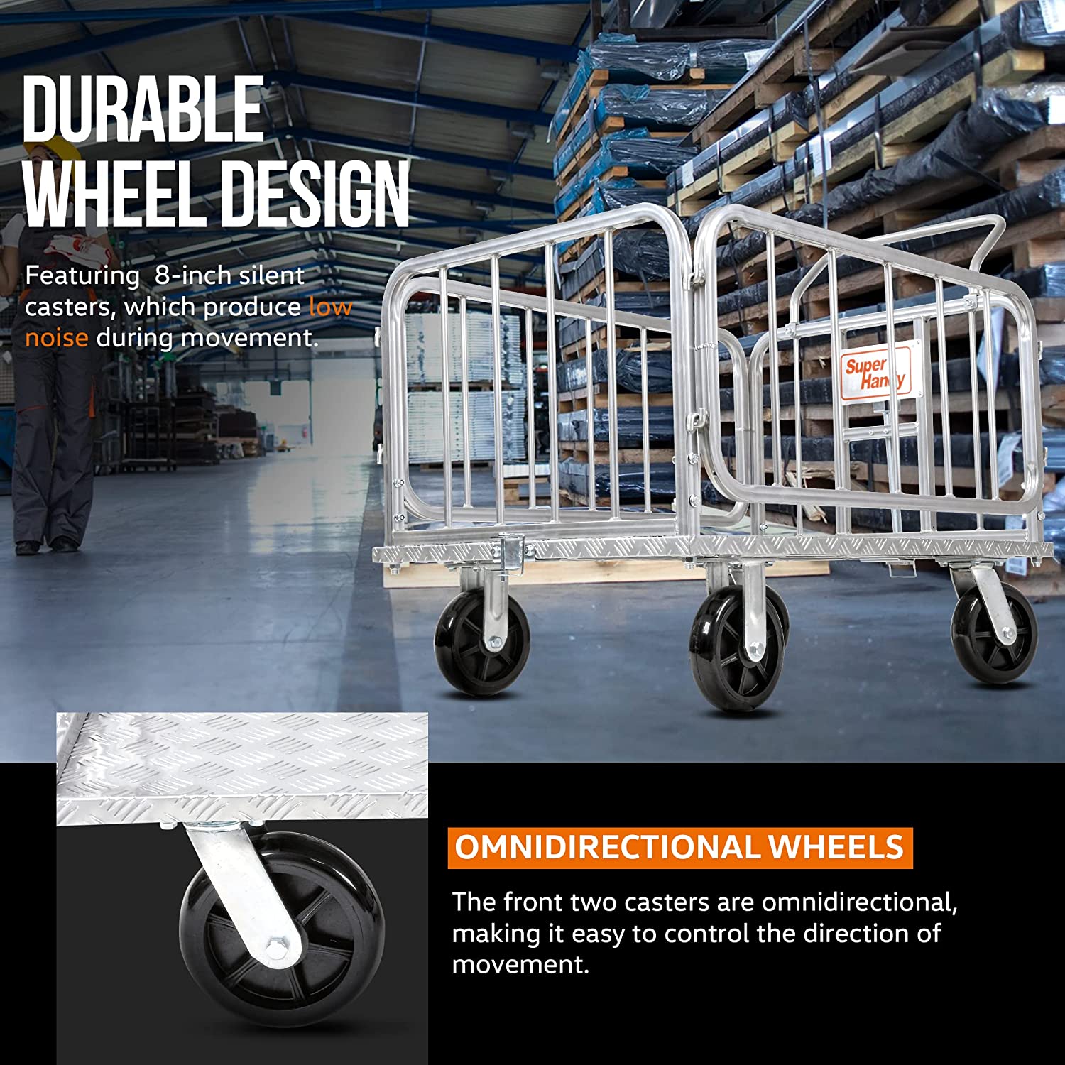 SuperHandy Platform Truck & Trailer - 1200Lb Capacity, Connects Directly to Utility Tugger