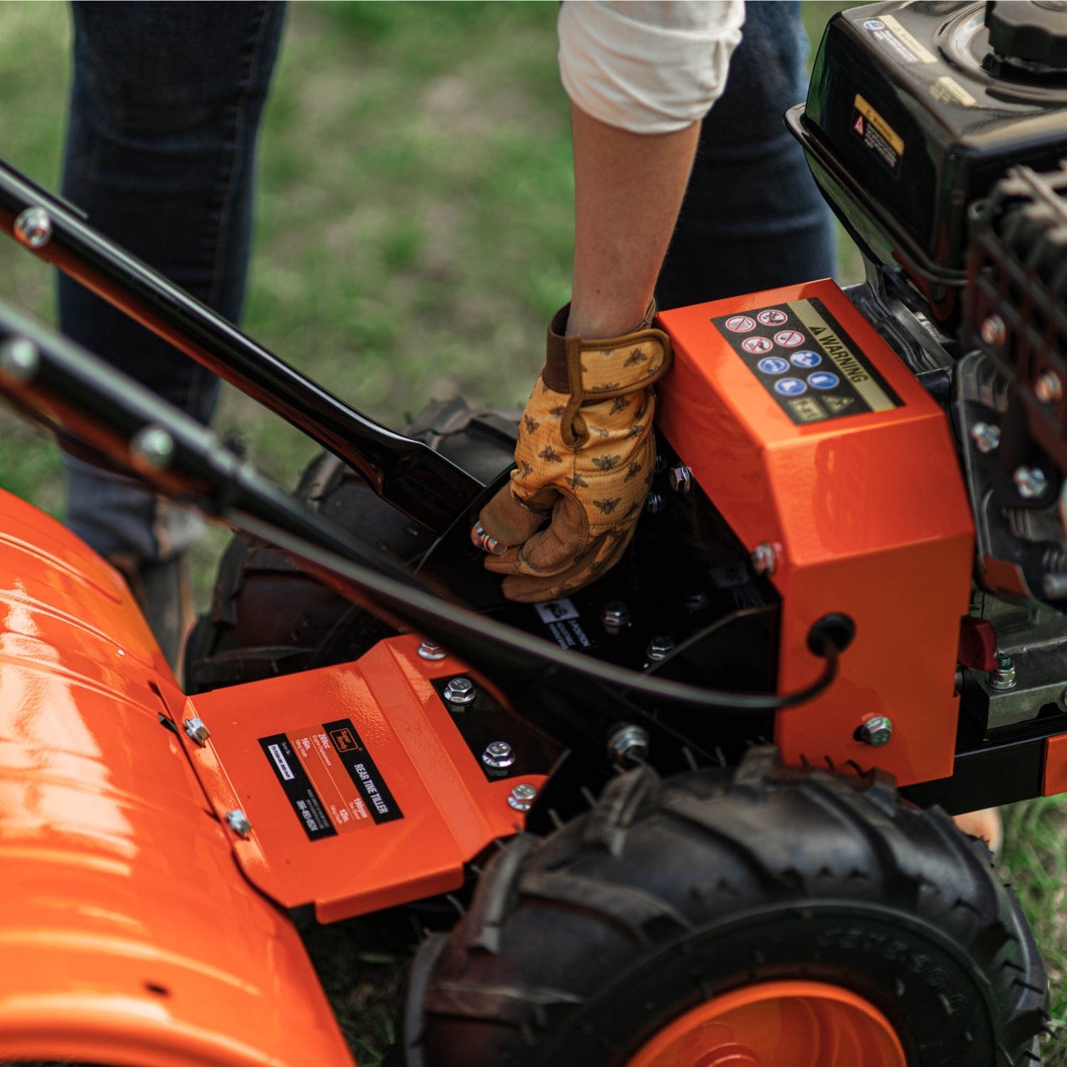 SuperHandy Rear Tine Tiller Pro - 7HP, 16" Width, 12" Depth - Ultimate Soil Prep Tool