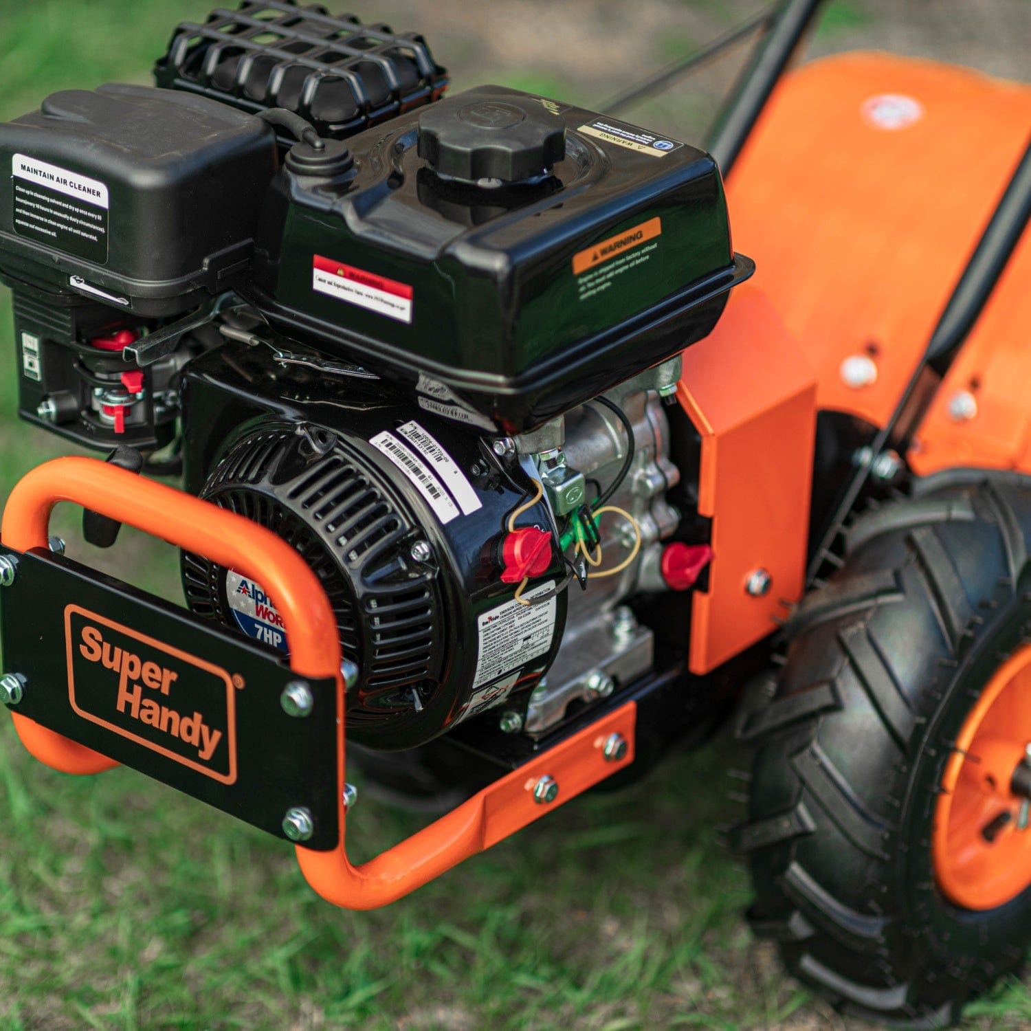 SuperHandy Rear Tine Tiller Pro - 7HP, 16" Width, 12" Depth - Ultimate Soil Prep Tool