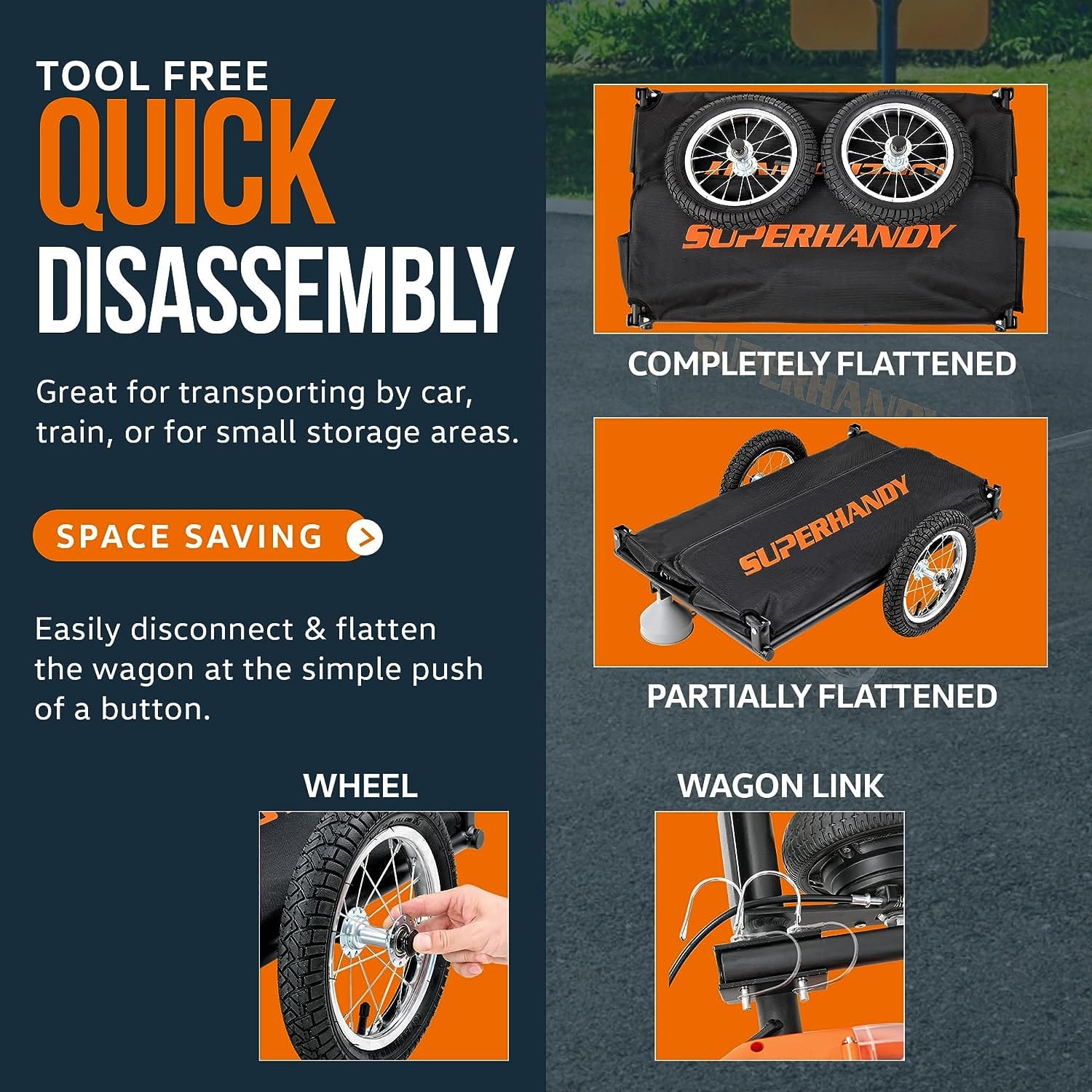 SuperHandy Scooter Cargo Trailer - 155 lbs Capacity, Lightweight, Tool Free Assembly