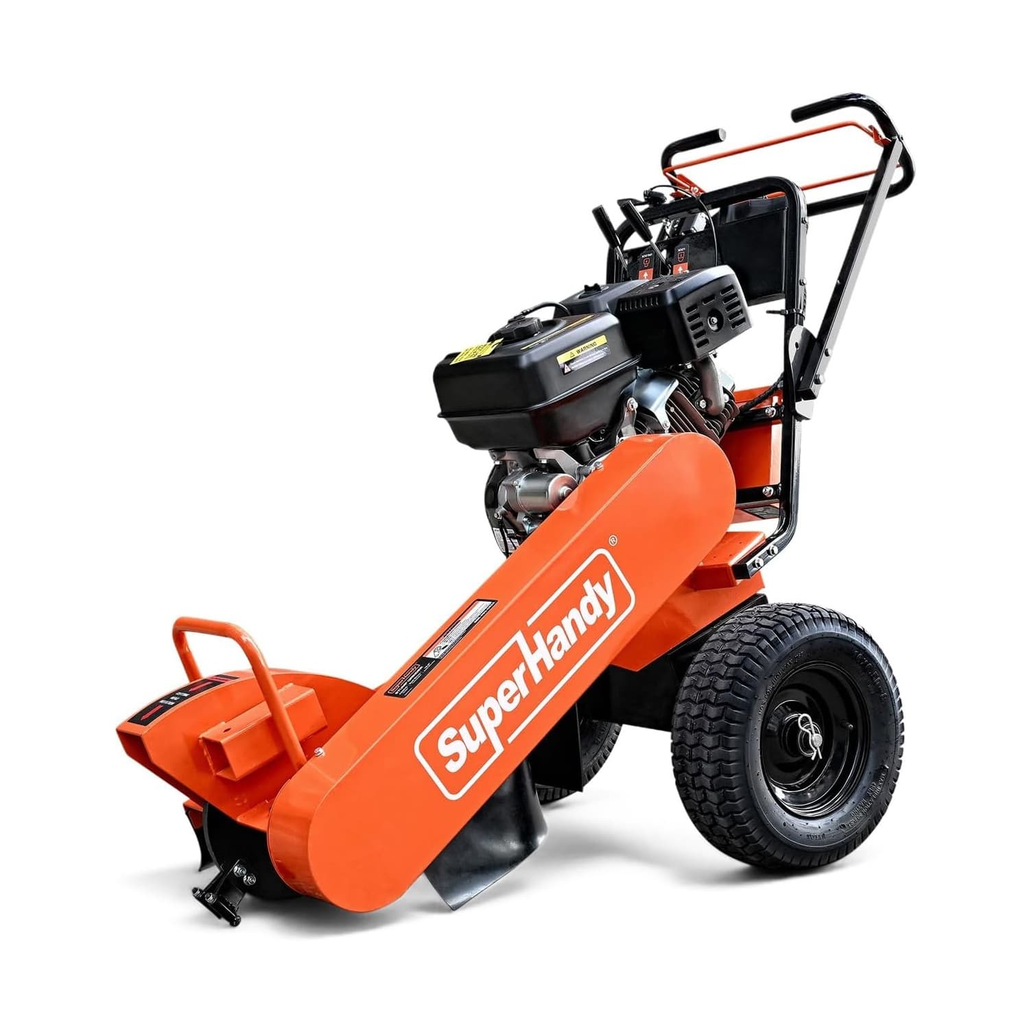 SuperHandy Superhandy 15HP Gas-Powered Stump Grinder with Electric Start, 420cc Engine, Sweep Function, Adjustable Angled & Foldable Handle, 8 Tungsten Carbide Teeth
