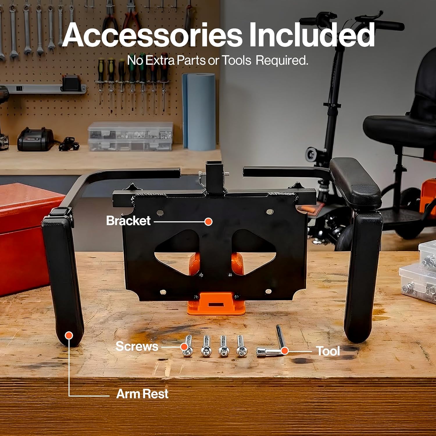 SuperHandy SuperHandy Adjustable Armrest Kit for Explorer GUT161 Mobility Scooter (2nd Gen)