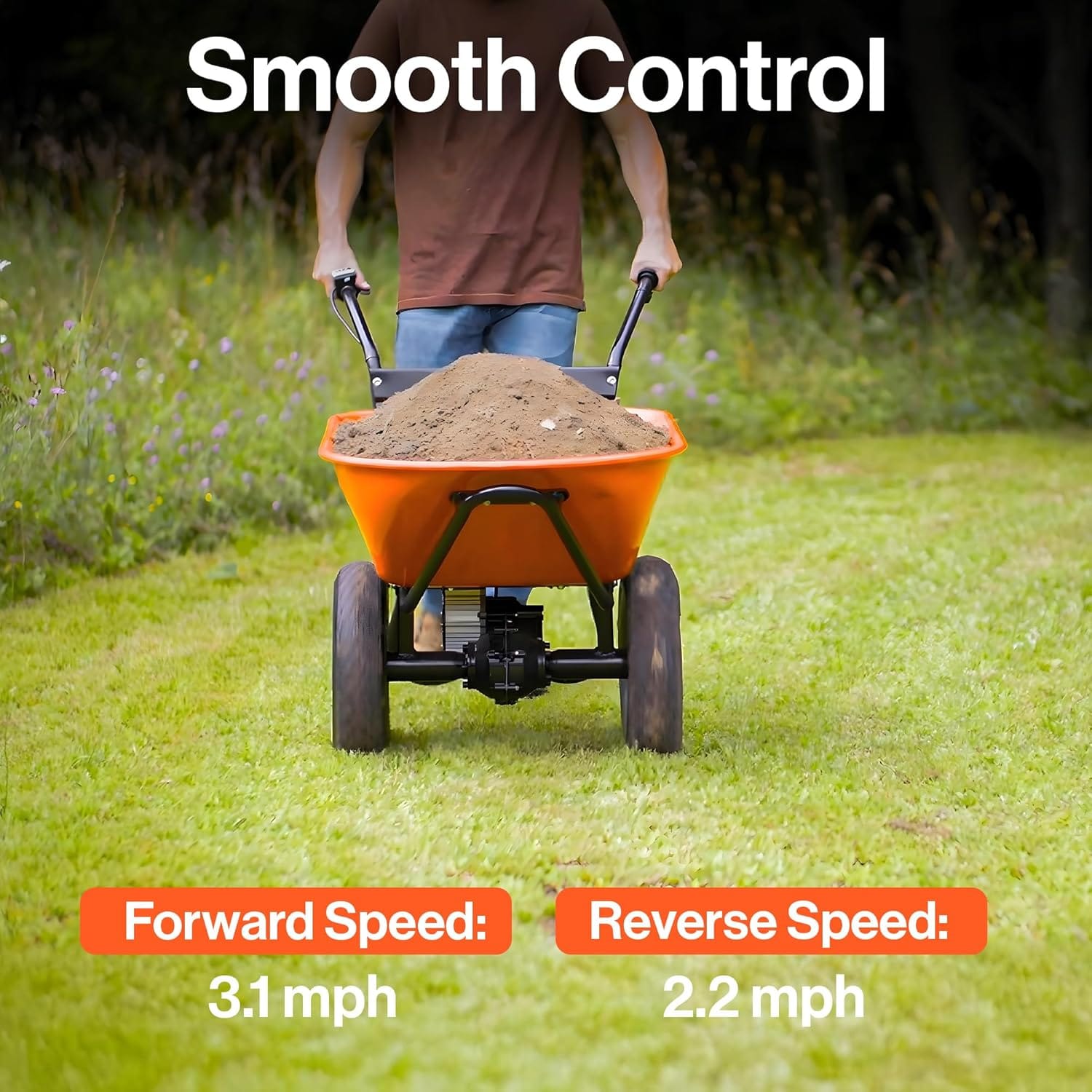 SuperHandy SuperHandy Electric Dualie Wheelbarrow - 48V 4Ah Battery, 330Lb Max Weight