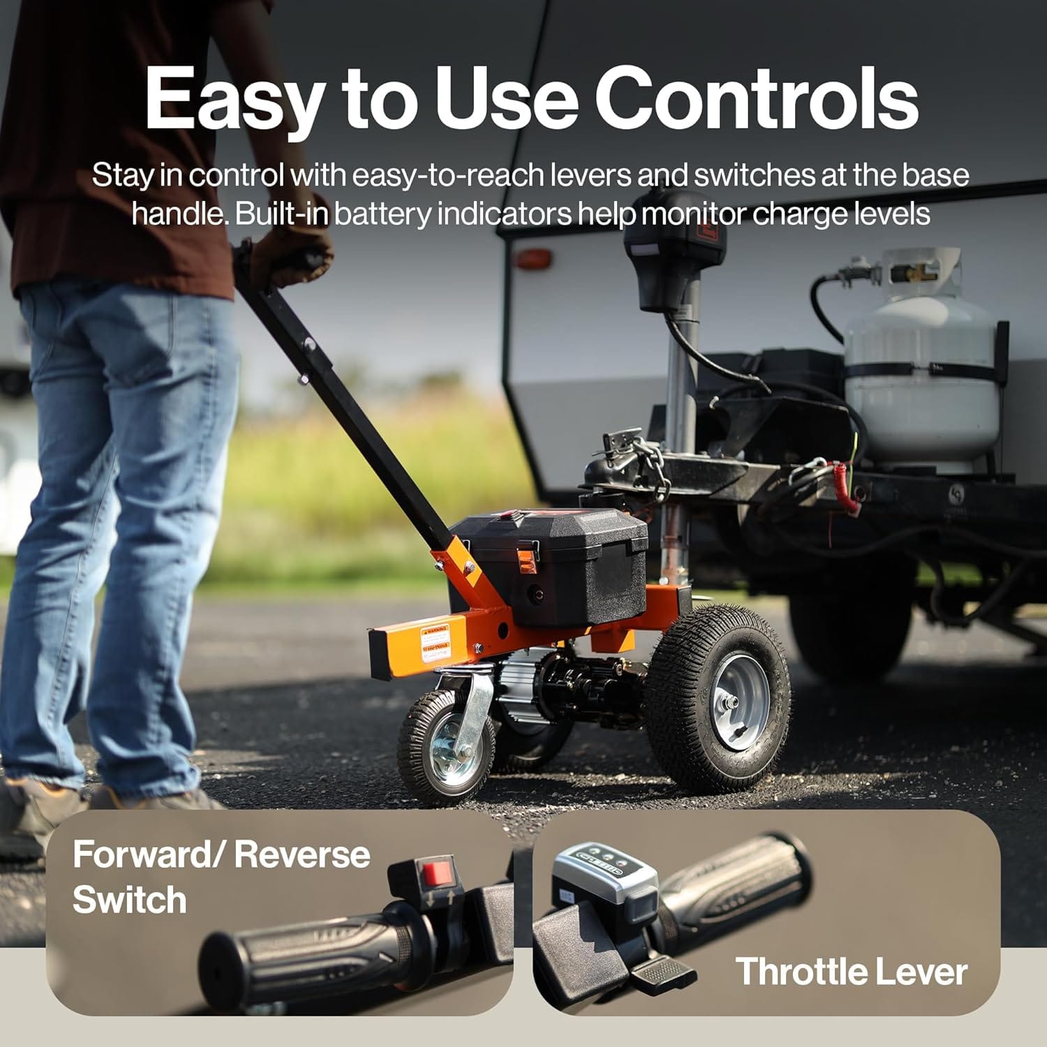 SuperHandy SuperHandy Electric Trailer Dolly - 24V 7Ah Battery, 2800 lb Towing Capacity (New Frame)