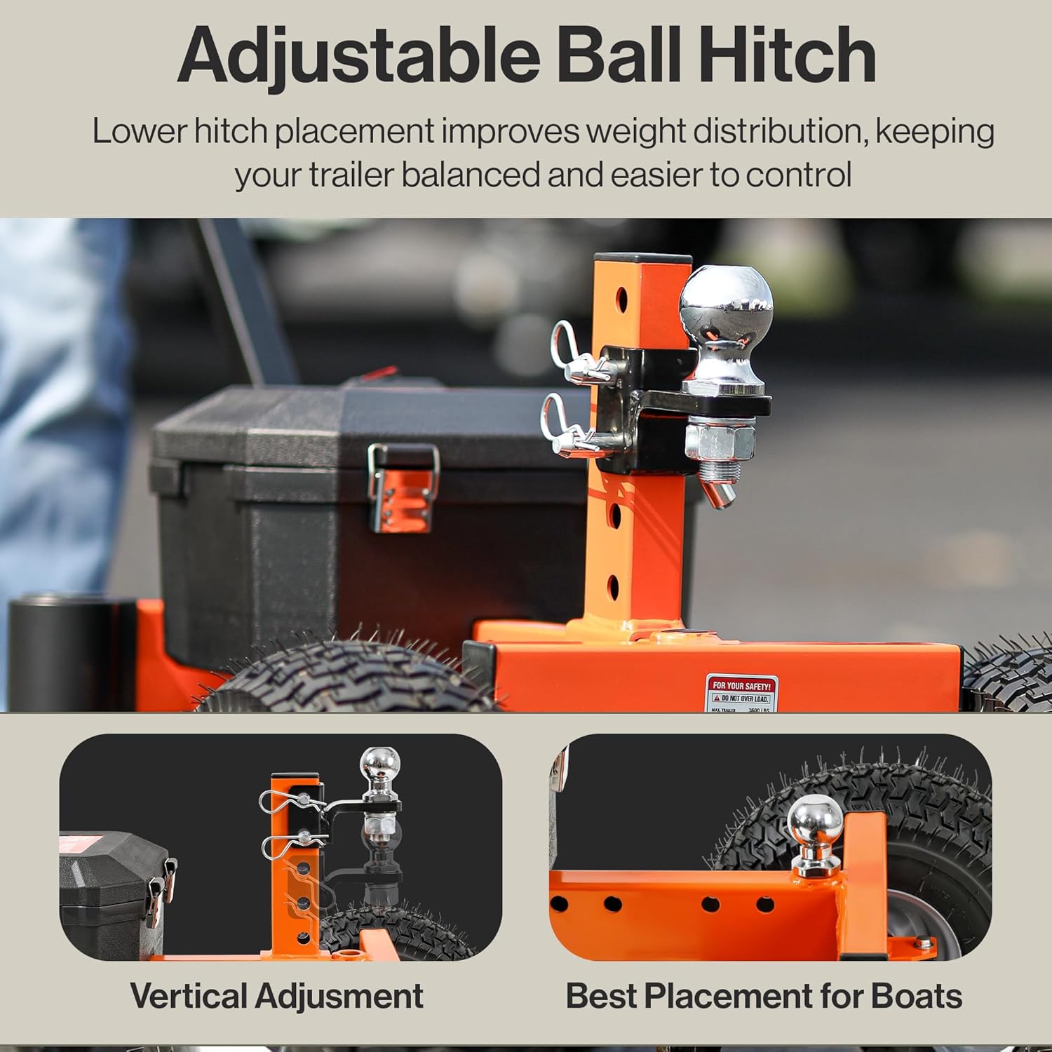 SuperHandy SuperHandy Electric Trailer Dolly - 24V 7Ah Battery, 2800 lb Towing Capacity (New Frame)