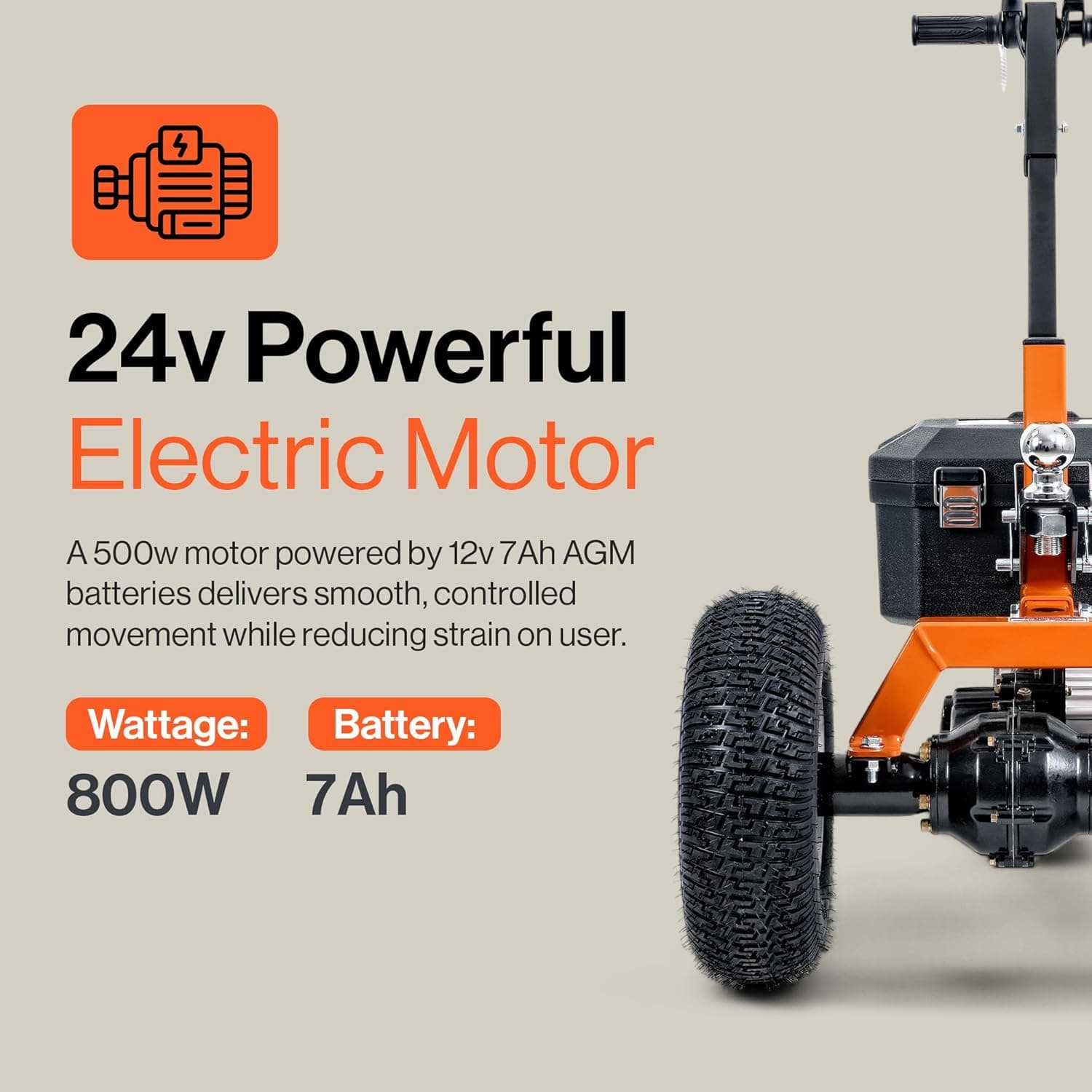 SuperHandy SuperHandy Electric Trailer Dolly - 24V 7Ah Battery, 2800 lb Towing Capacity (New Frame)