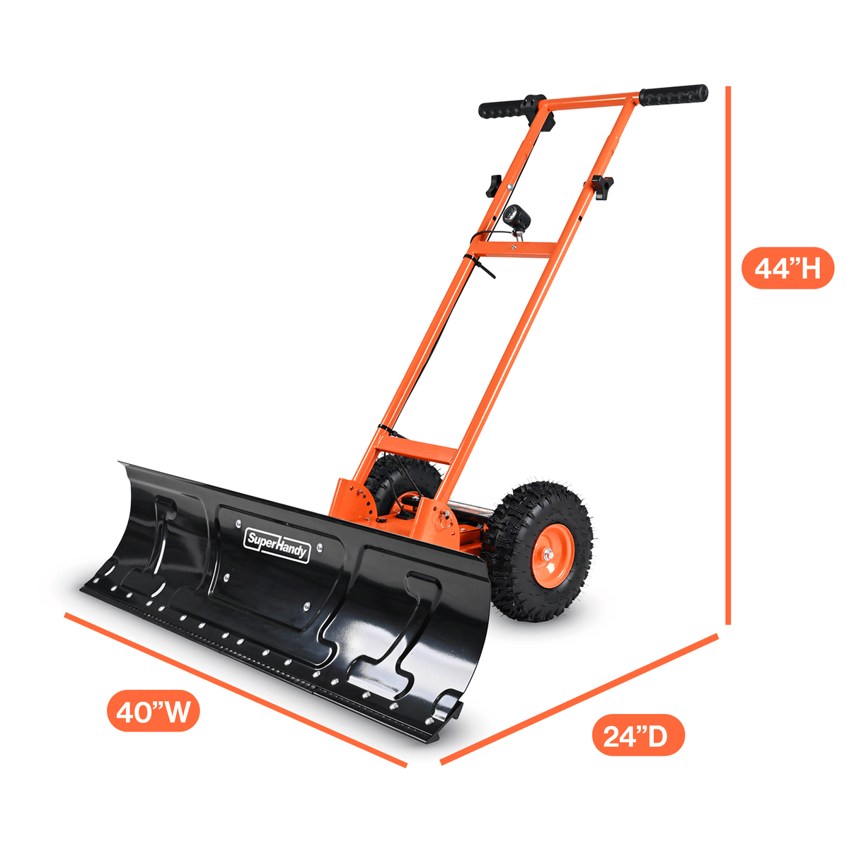 SuperHandy SuperHandy Power Assisted Snow Shovel, 40" Wheeled Snow Pusher w/LED Light