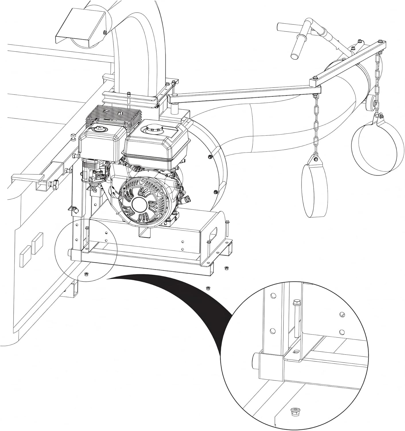 SuperHandy Superhandy Transverse Mount for Truck Loader Leaf Vacuum