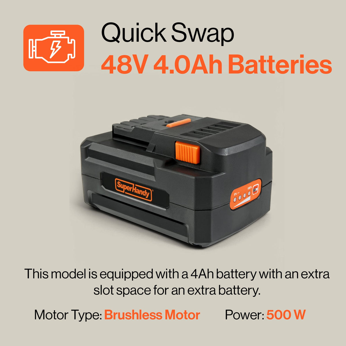 SuperHandy SuperHandy Tugger Tow Tractor - 48V 4Ah Battery, 3500 lb Towing Capacity