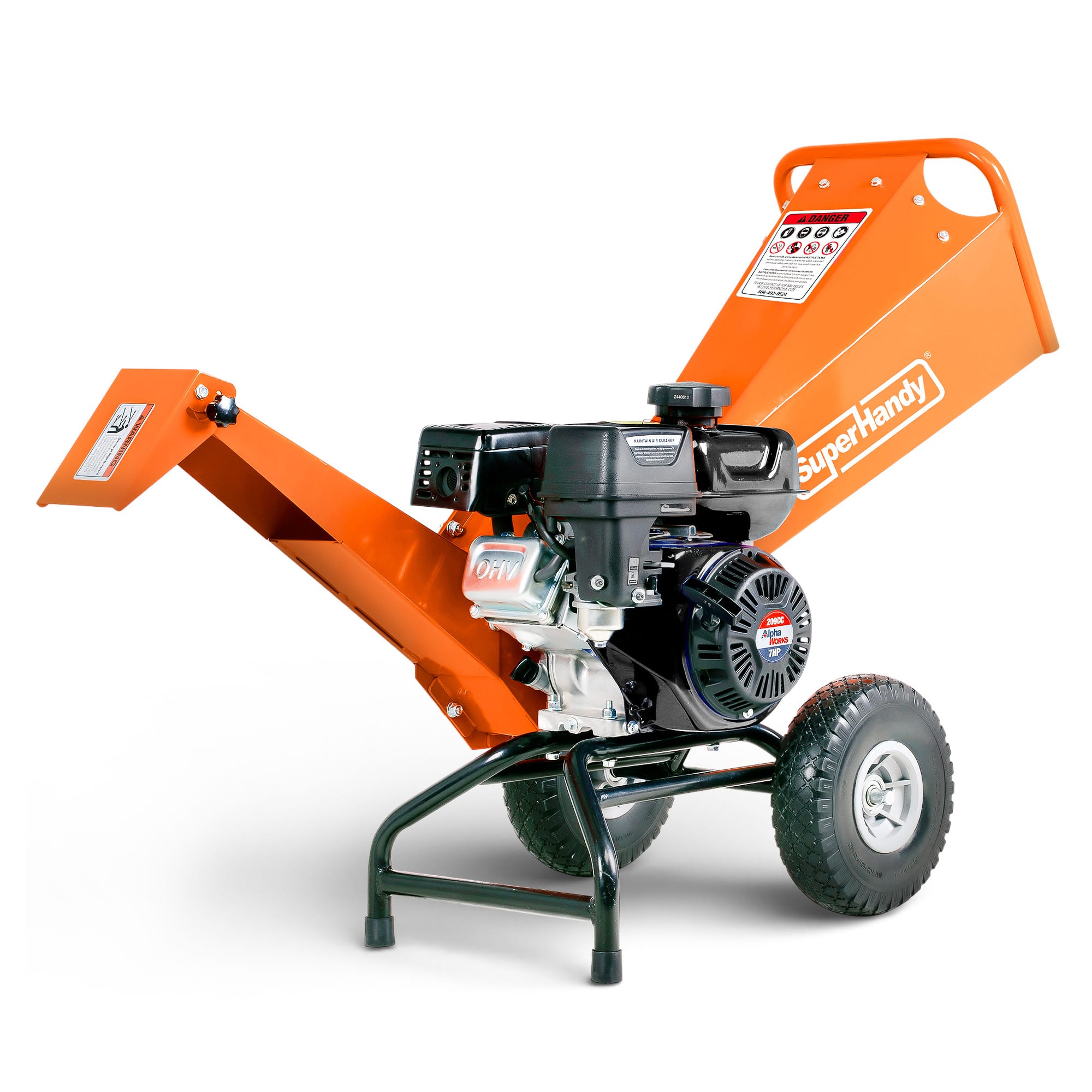SuperHandy SuperHandy Wood Chipper Compact - 7HP 212CC, 3" Max Branch Capacity
