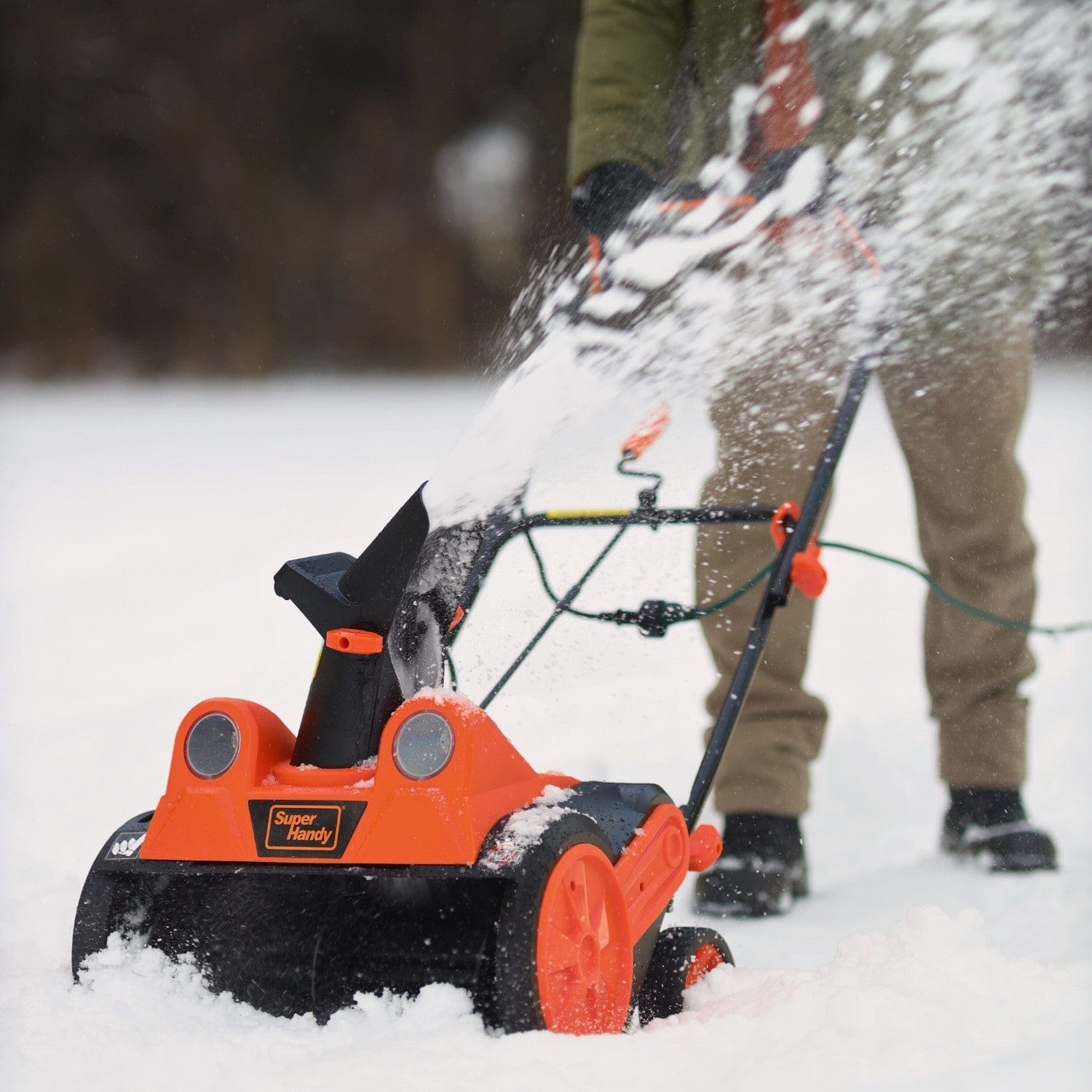 SuperHandy Walk-Behind Electric Snow Blower - 120V Corded, 10" Clearing Depth
