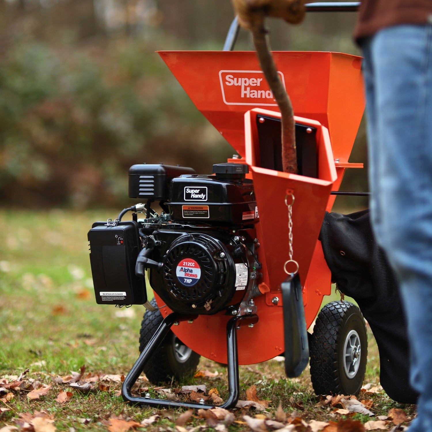 SuperHandy Wood Chipper Pro - 7HP 212CC, 3" Max Branch Capacity