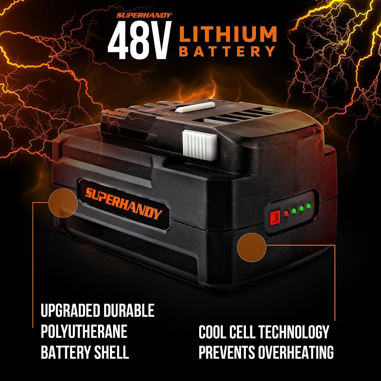 SuperHandy 48V 4Ah Lithium Ion Battery - For 48V Battery Systems