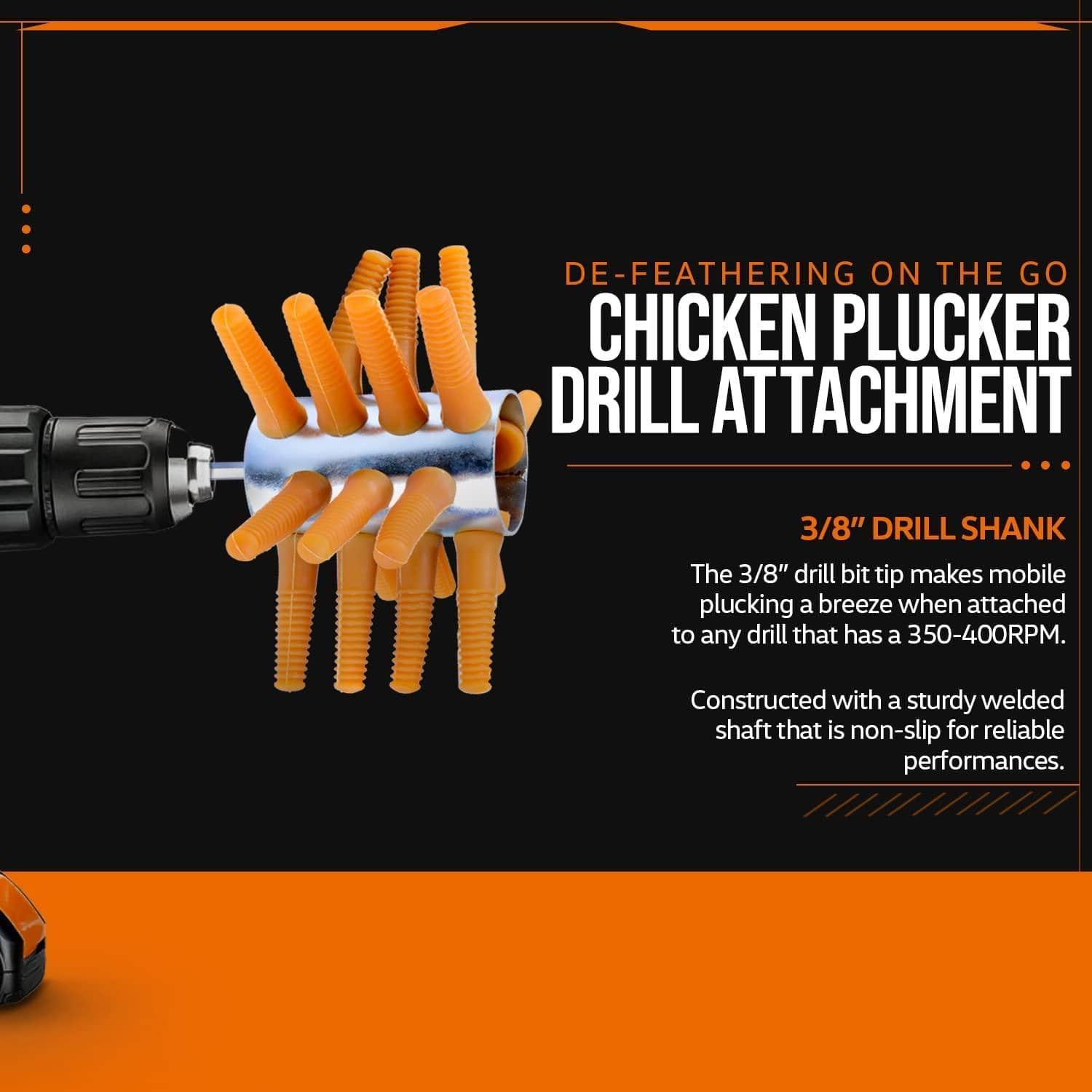 SuperHandy Chicken Plucker Drill Attachment - 3/8" Shank