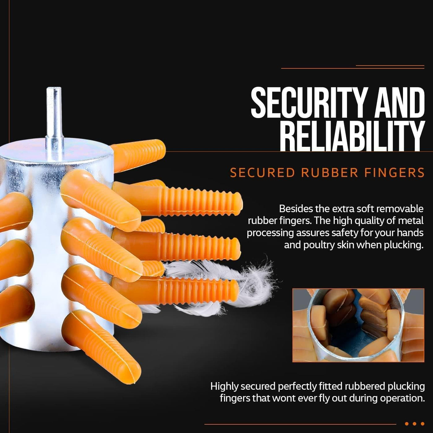 Chicken Plucker Drill Attachment 3/8" Shank SuperHandy SuperHandy