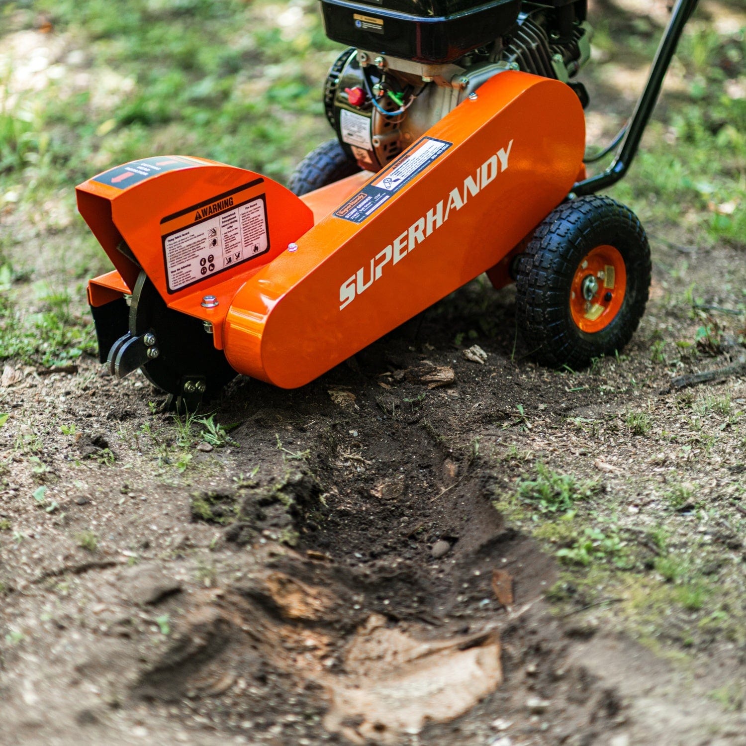 SuperHandy Compact Stump Grinder Pro - 9HP, 12" Cutting Blade, Effortless Stump Removal