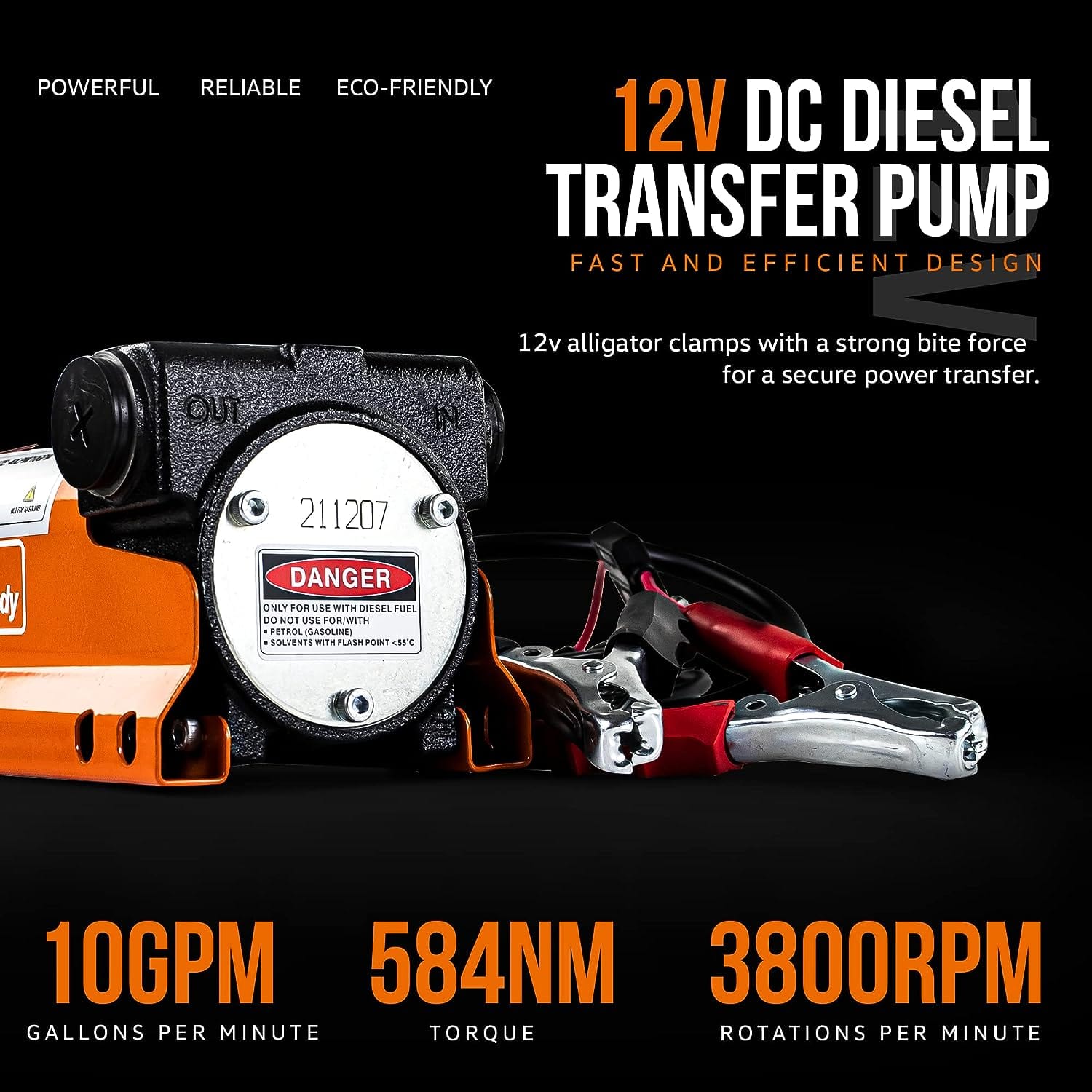 SuperHandy Diesel Transfer Pump - 12V, 10GPM