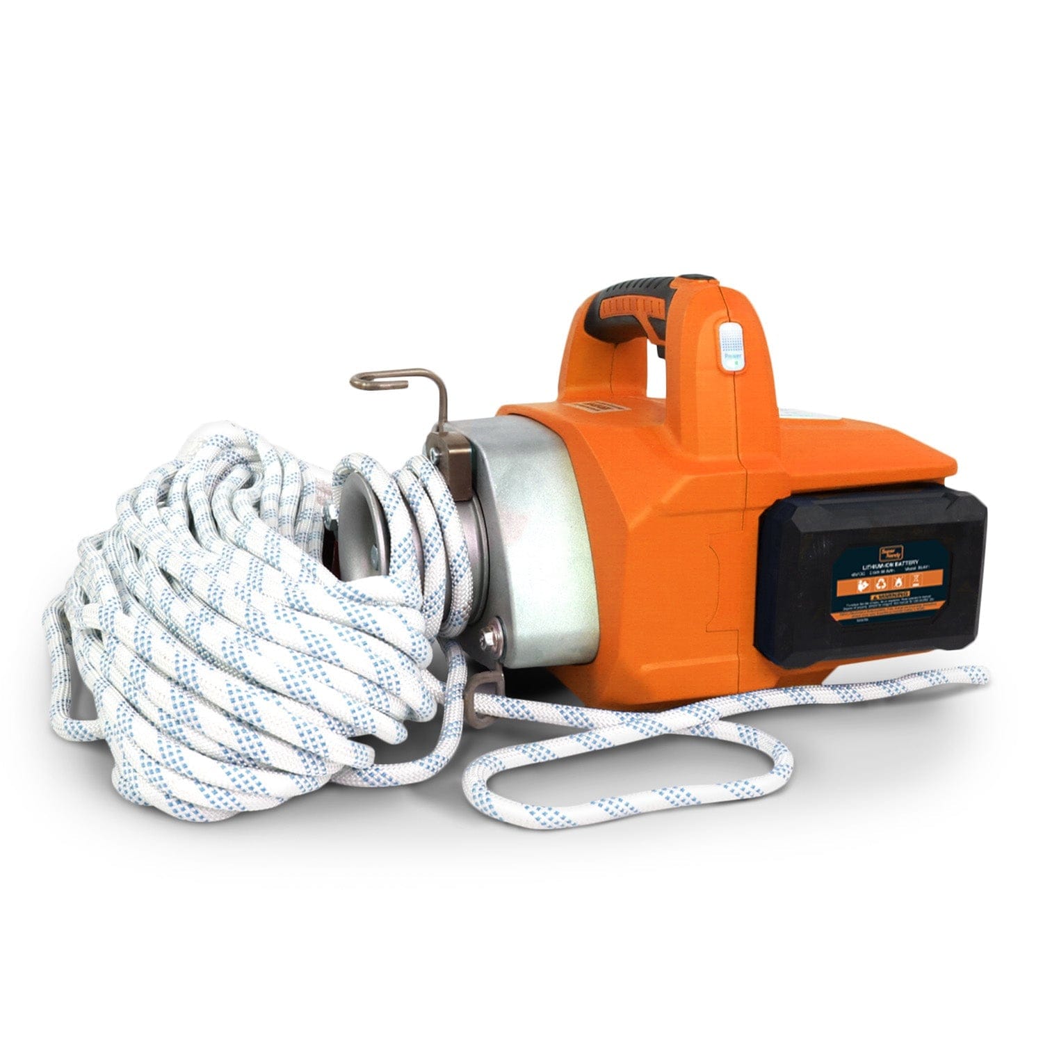 SuperHandy Electric Capstan Winch - 48V 2Ah Battery, Low-Stretch Rope