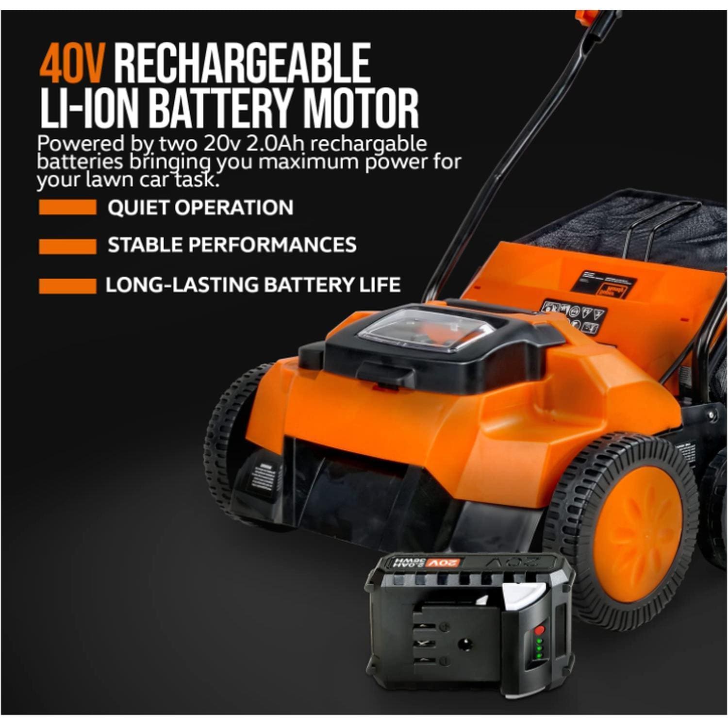 SuperHandy Electric Dethatcher & Scarifier - 20V 4Ah Battery, 14" Rake