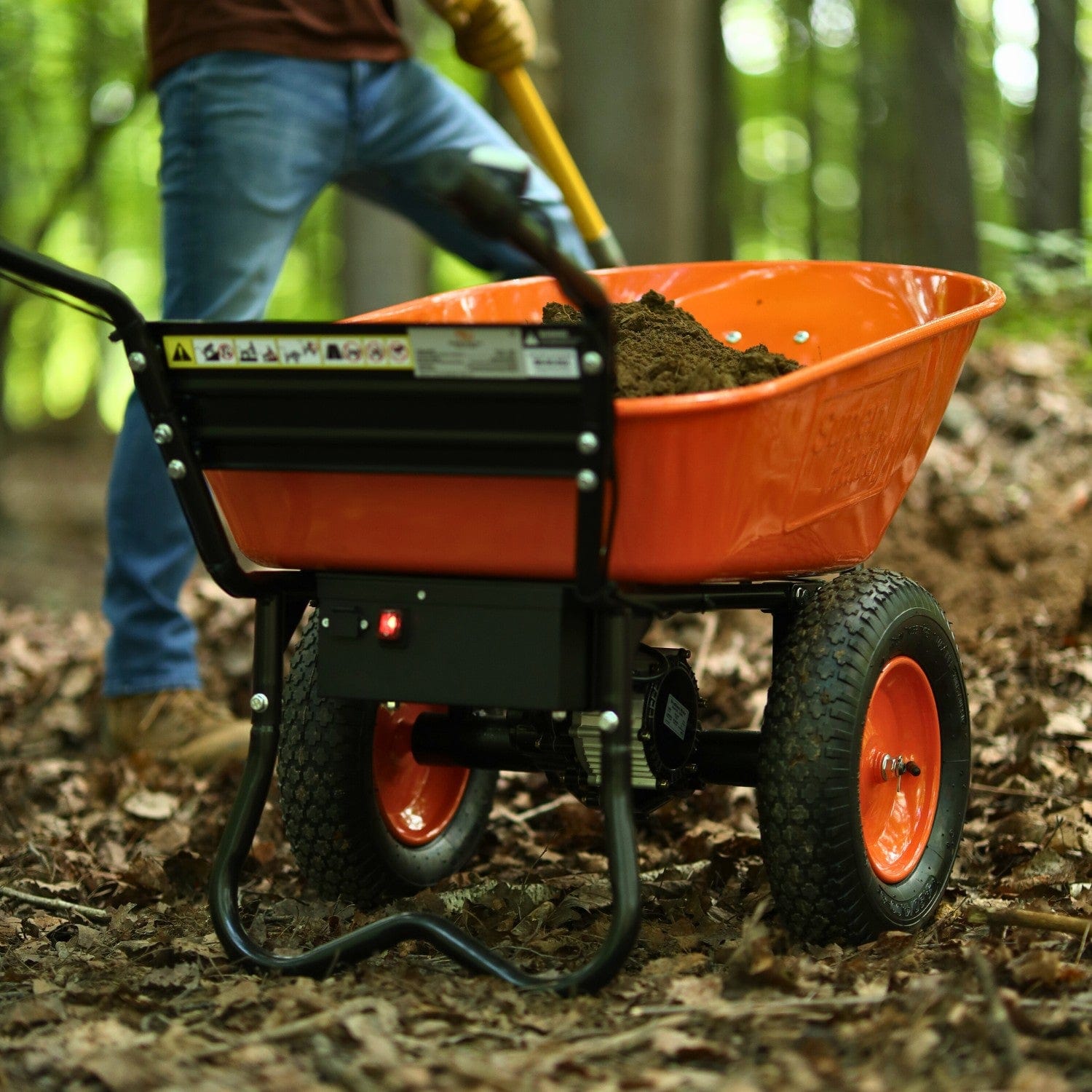 SuperHandy Electric Dualie Wheelbarrow - 24V 7Ah AGM Battery, 330Lb Max Weight